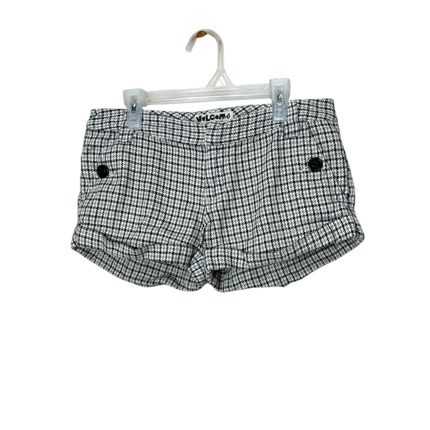 Volcom Vintage Y2K Women’s Volcom Beige Checker Shorts Size 1 Size 31" - 1 Thumbnail