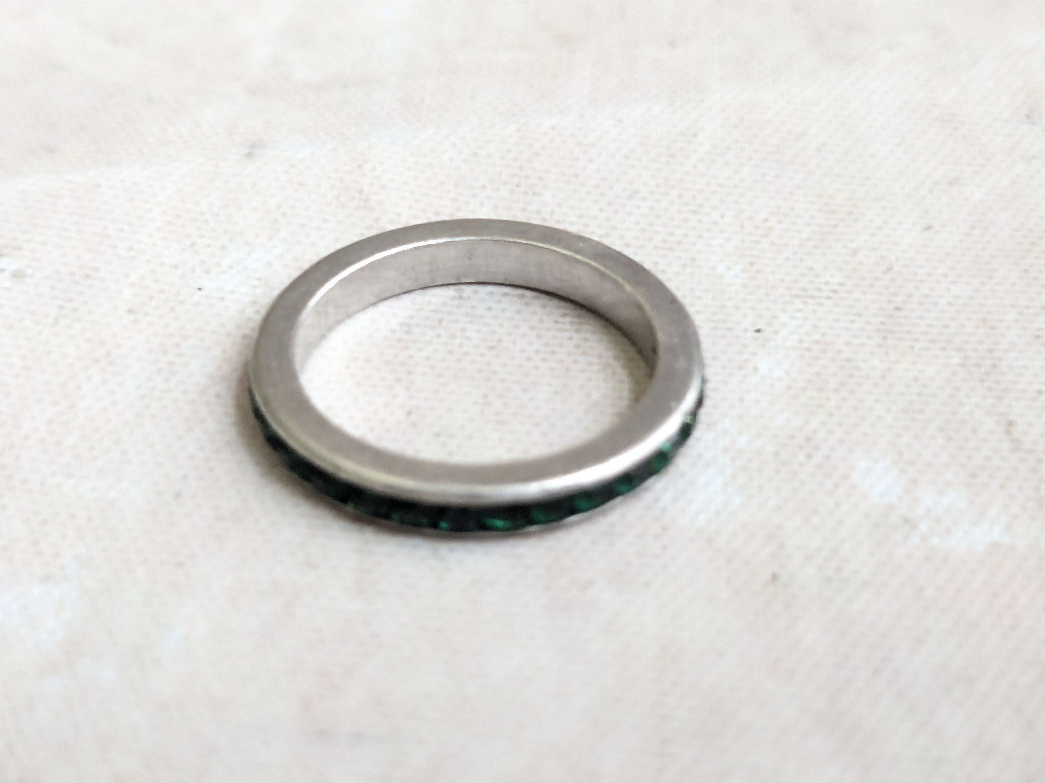 Sterling Silver Vintage Trifari Sterling Silver Signet Ring Eternity 5.5 Size ONE SIZE - 3 Thumbnail