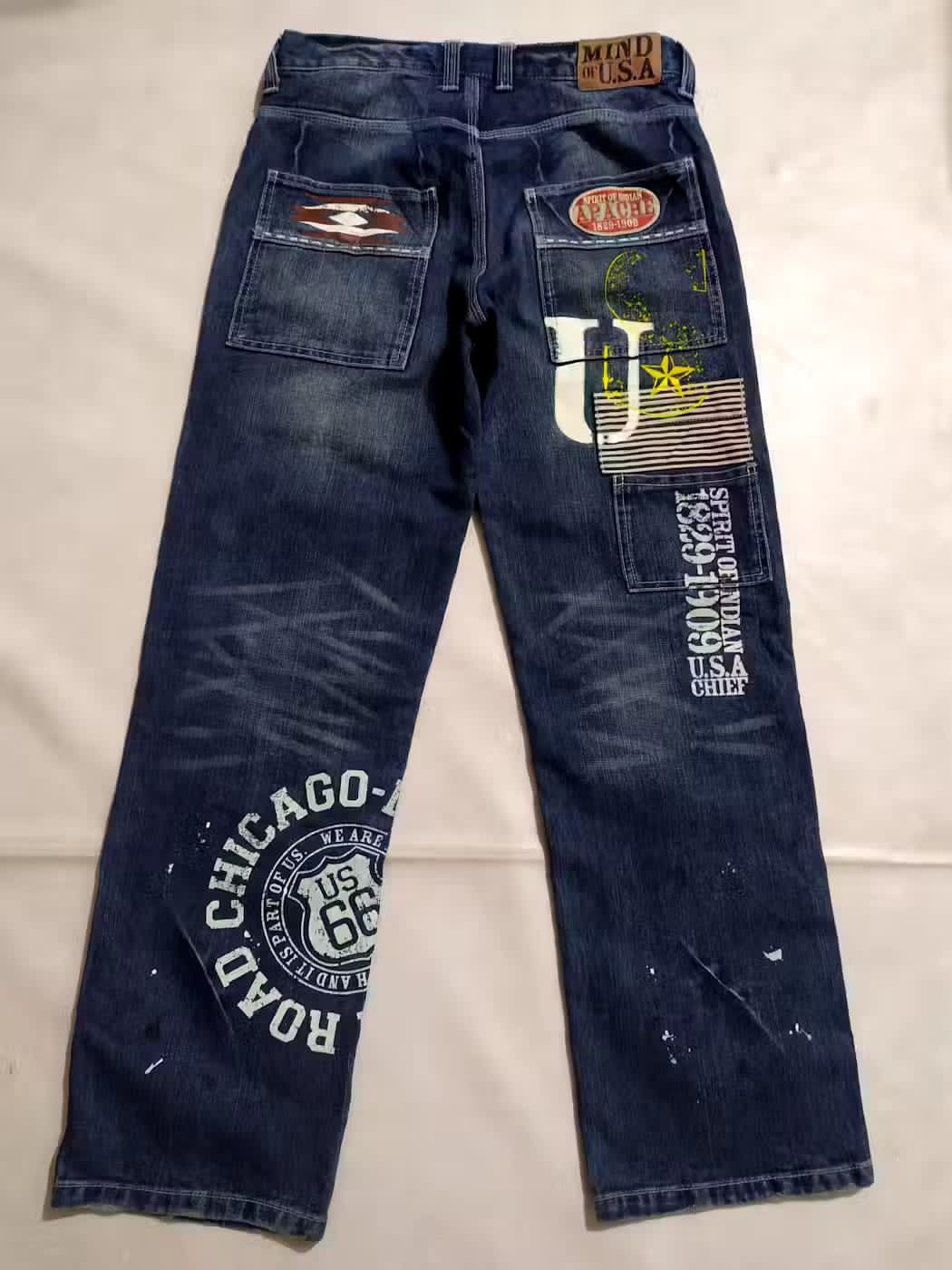 Other Japanese Double Knee Denim Patchwork Distressed Painter Size US 31 - 12 Thumbnail
