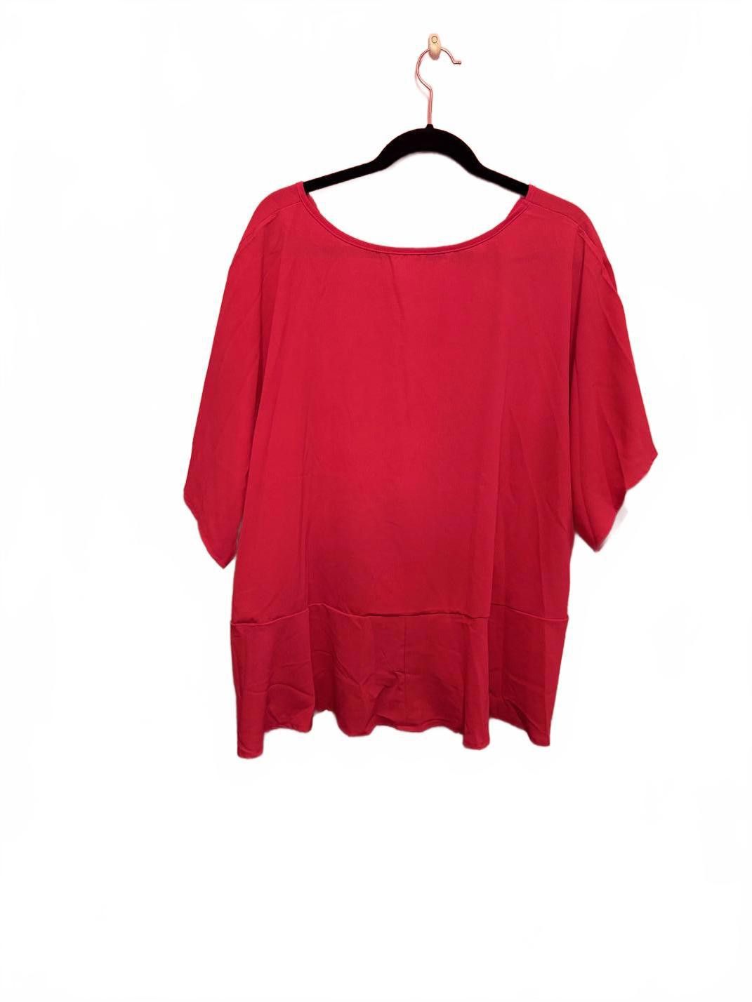 Designer Trendy Hot Pink Peplum Top Size 4XL / US 24-26 - 3 Thumbnail