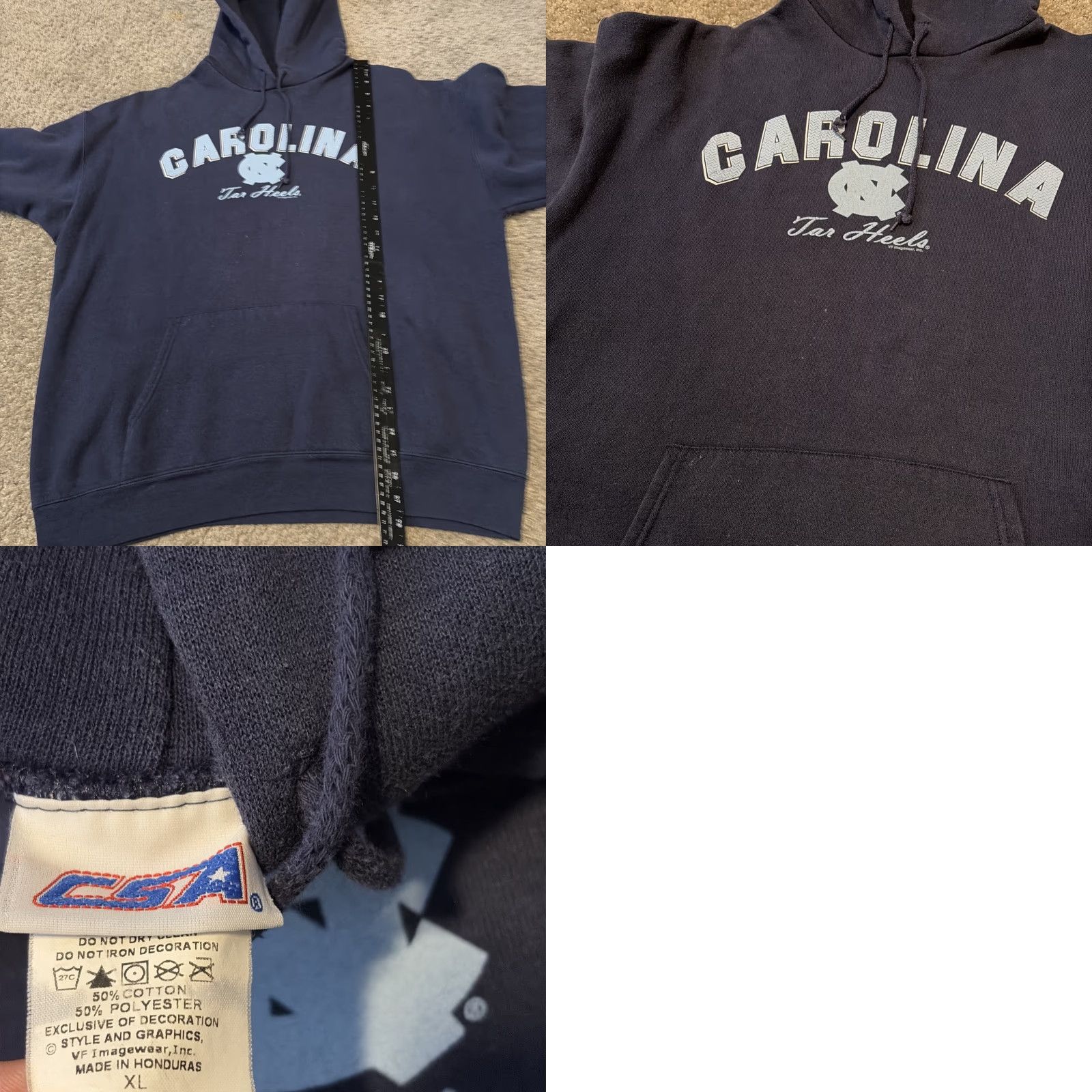 Vintage VINTAGE 90s University Of North Carolina Tar Heels CSA Hoodie XL Men Blue Pullover Size US XL / EU 56 / 4 - 8 Thumbnail