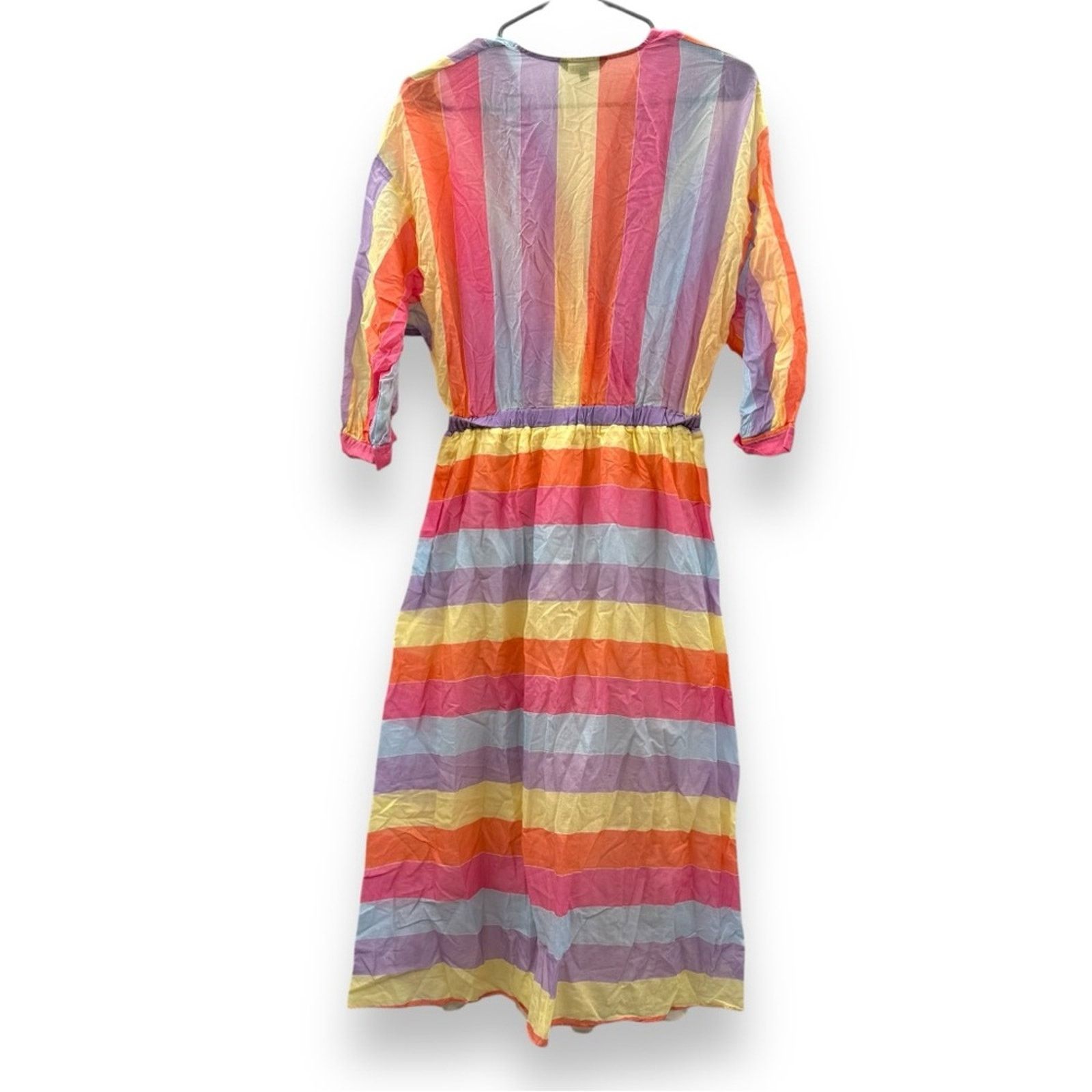 Tara Jarmon Tara Jarmon Rainbow 3/4 Sleeve Midi Dress Sz 38 / US 6 Size XS / US 0-2 / IT 36-38 - 5 Thumbnail