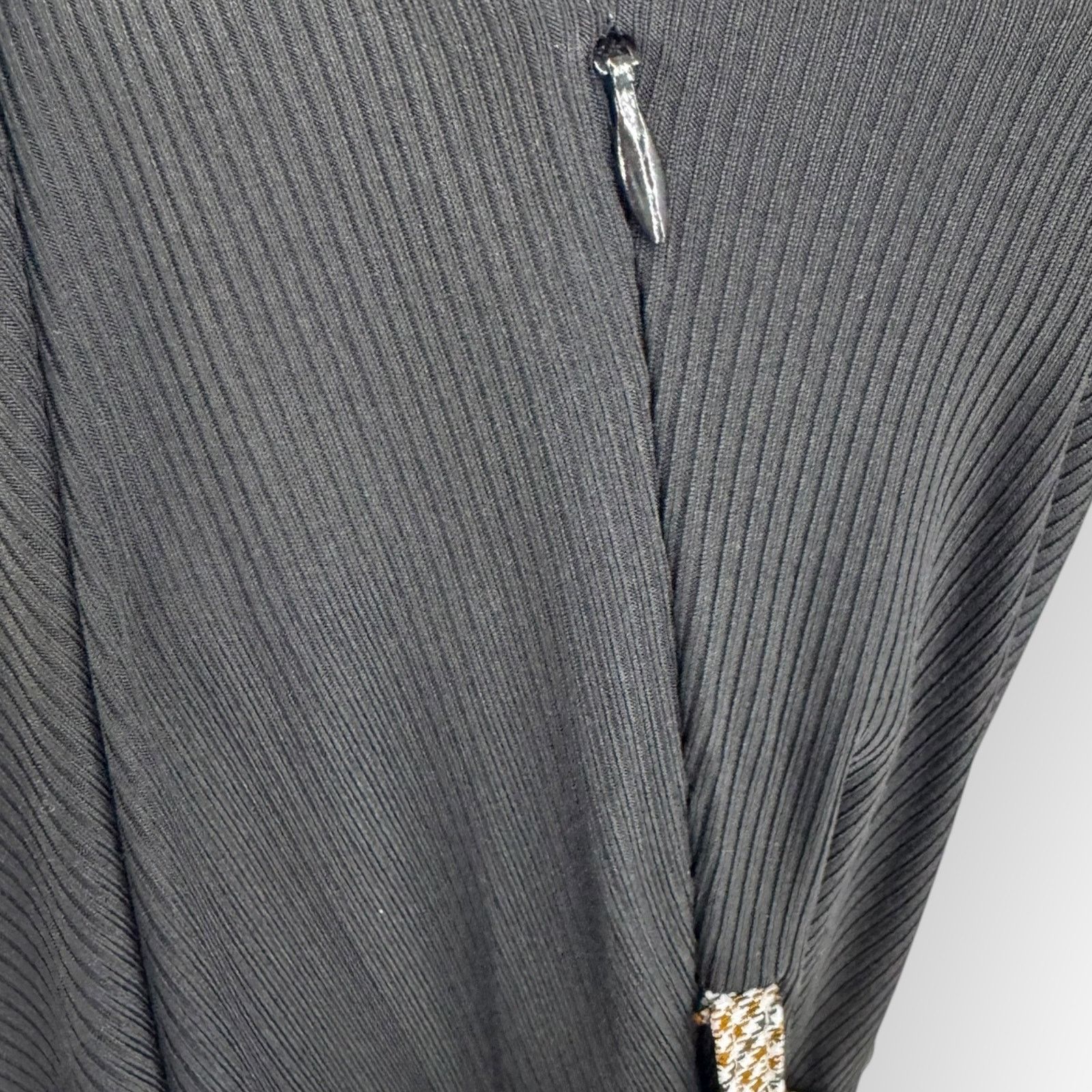 Other Black Knit Houndstooth Fit & Flare Dress | Long Sleeve Large Size L / US 10 / IT 46 - 6 Thumbnail