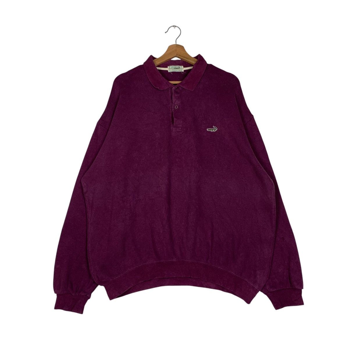 Japanese Brand CROCODILE Half Button Purple Polo Sweatshirt #1499-C67 Size US XXL / EU 58 / 5 - 1 Thumbnail