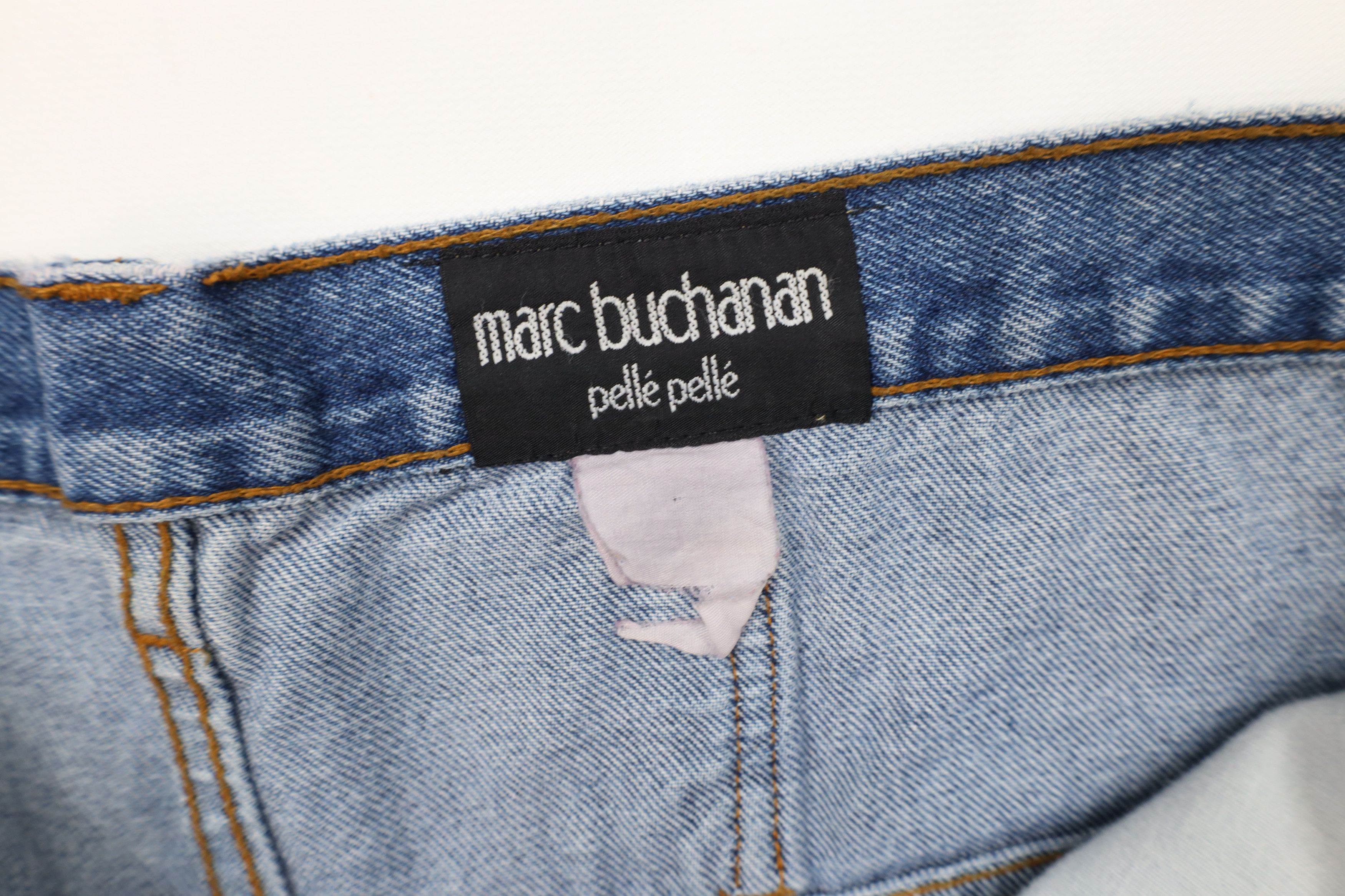 Vintage Vintage 90s Pelle Pelle Spell Out Baggy Denim Jean Shorts Size US 38 / EU 54 - 7 Thumbnail