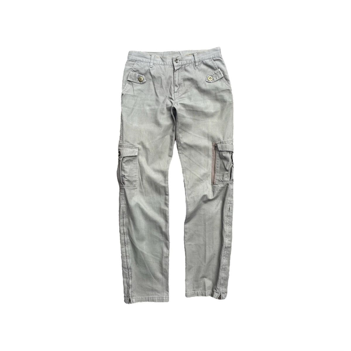 Semantic design multi pocket cargo pants slim fit