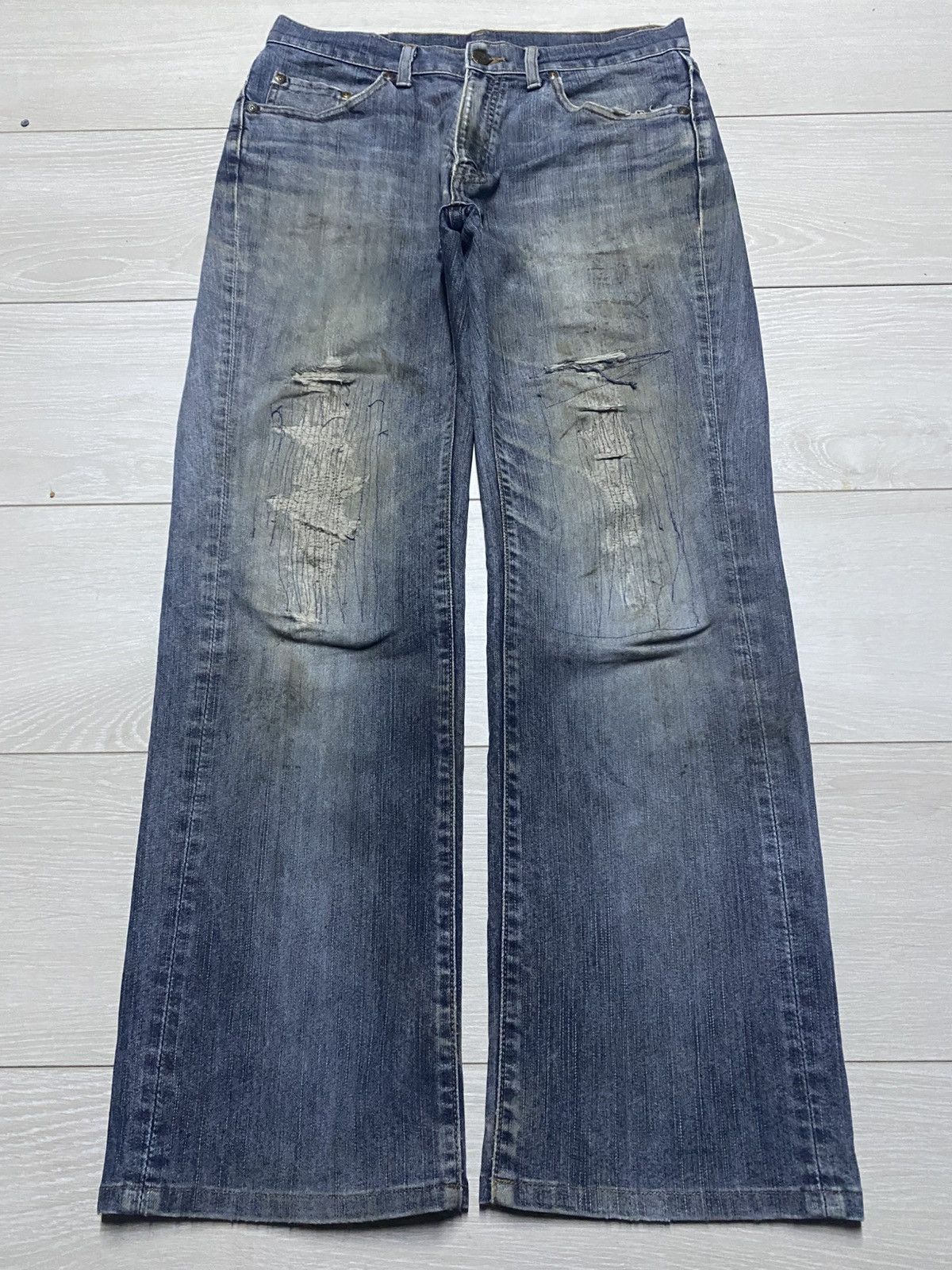 Big John Vintage Big John Japan Grunge Distressed Repair Jeans Size US 30 / EU 46 - 1 Thumbnail