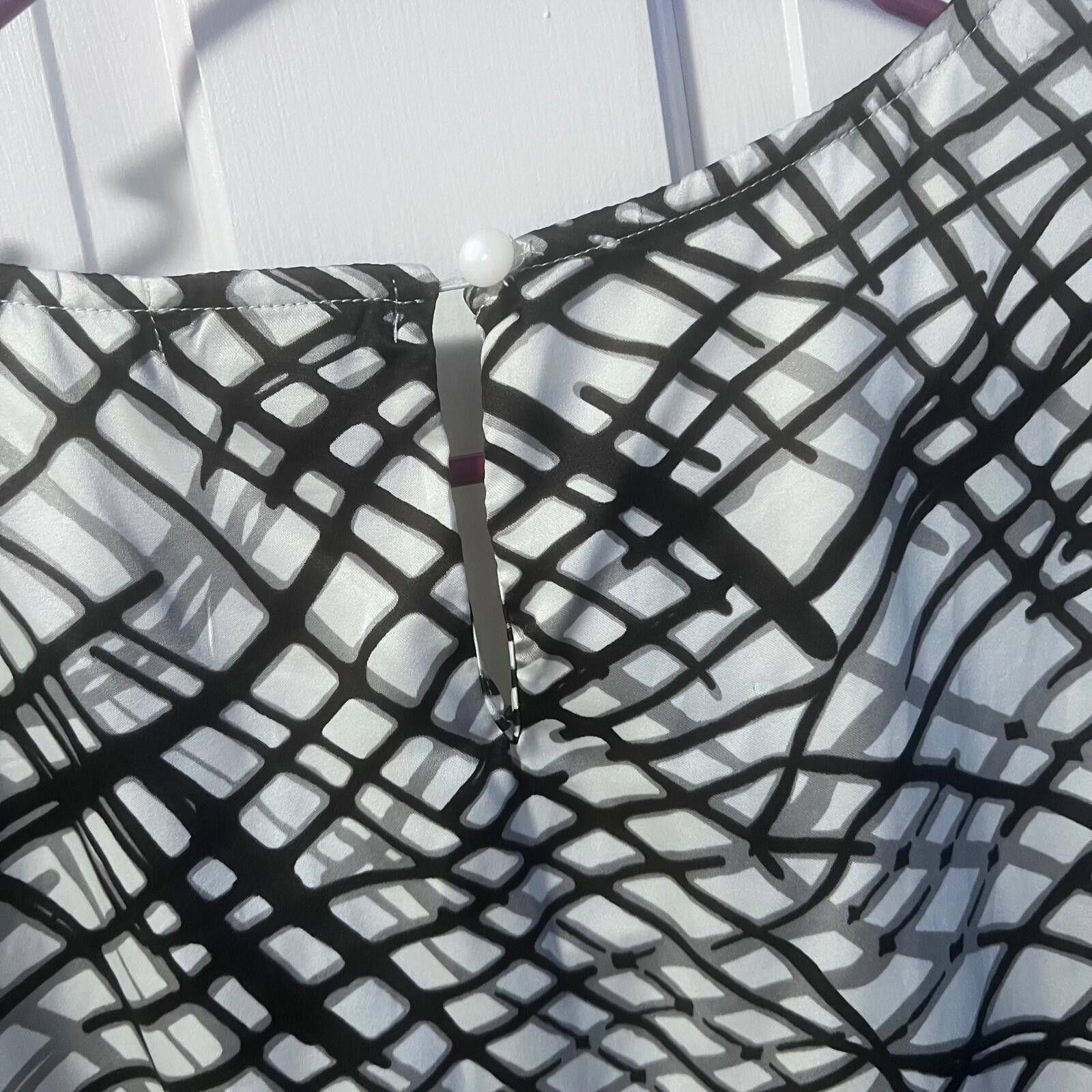 Other Kenneth Cole Reaction Womens Black White Abstract Large Size L / US 10 / IT 46 - 4 Thumbnail