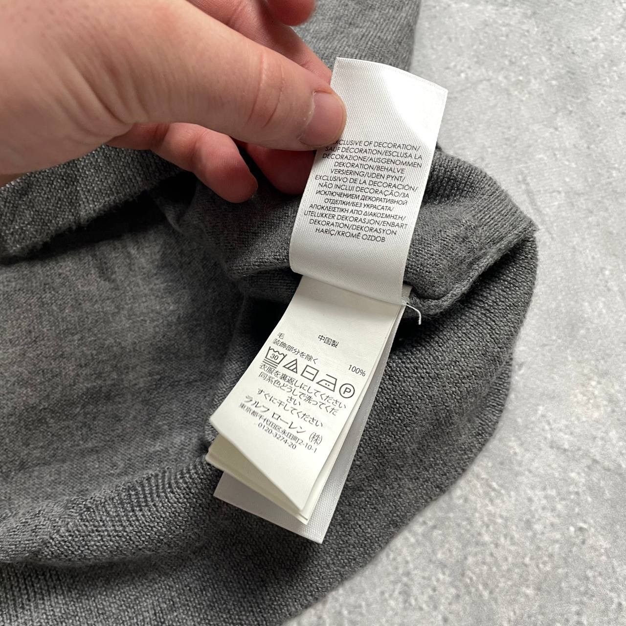 Polo Ralph Lauren Polo Ralph Lauren Washable Merino Wool V-Neck Sweater Gray L Size US L / EU 52-54 / 3 - 7 Thumbnail