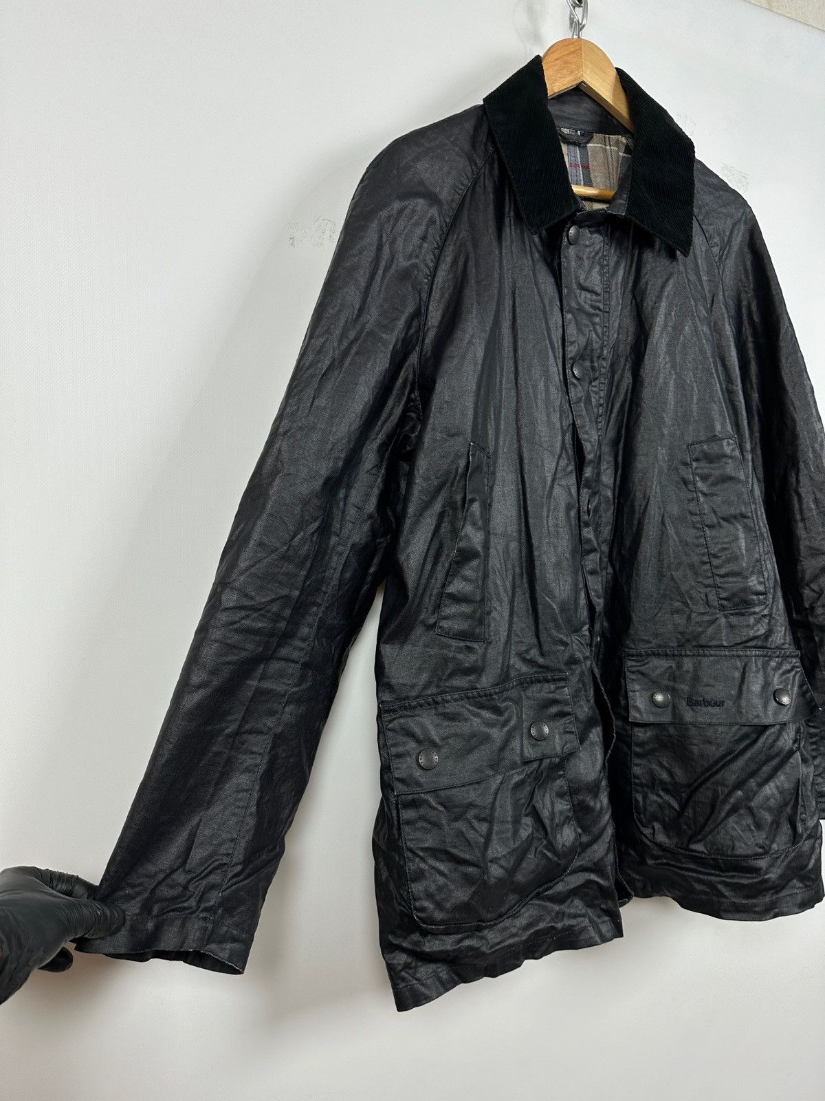 Barbour Barbour Black Keats Linen/Polyurethane Coated Jacket Size US L / EU 52-54 / 3 - 15 Thumbnail