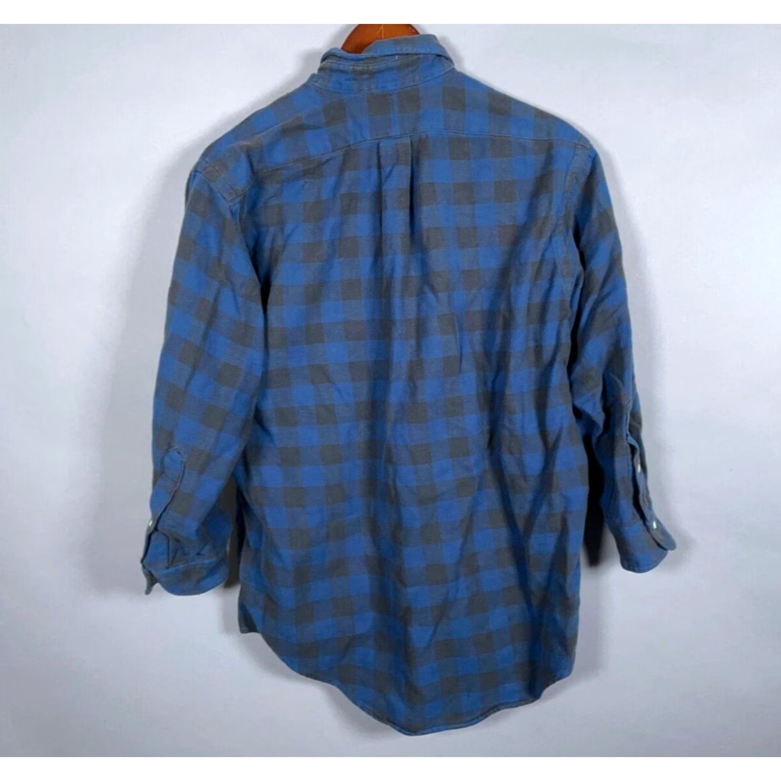 Polo Ralph Lauren VINTAGE Polo Ralph Lauren Flannel Shirt Adult Medium Blue Black Buffalo Plaid Oversized 80s Womens Size M / US 6-8 / IT 42-44 - 3 Thumbnail