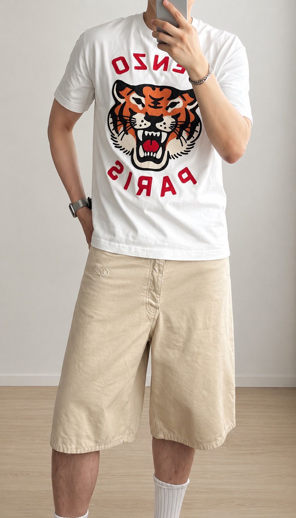 Kenzo Kenzo Tiger Embroidered T-Shirt White M Size US M / EU 48-50 / 2 - 3 Thumbnail