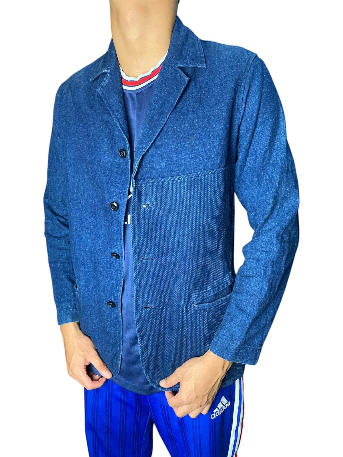 Blue Blue Japan Vintage Blue Blue Japan Pure Indigo Sashiko Chore Jacket Size US S / EU 44-46 / 1 - 1 Thumbnail