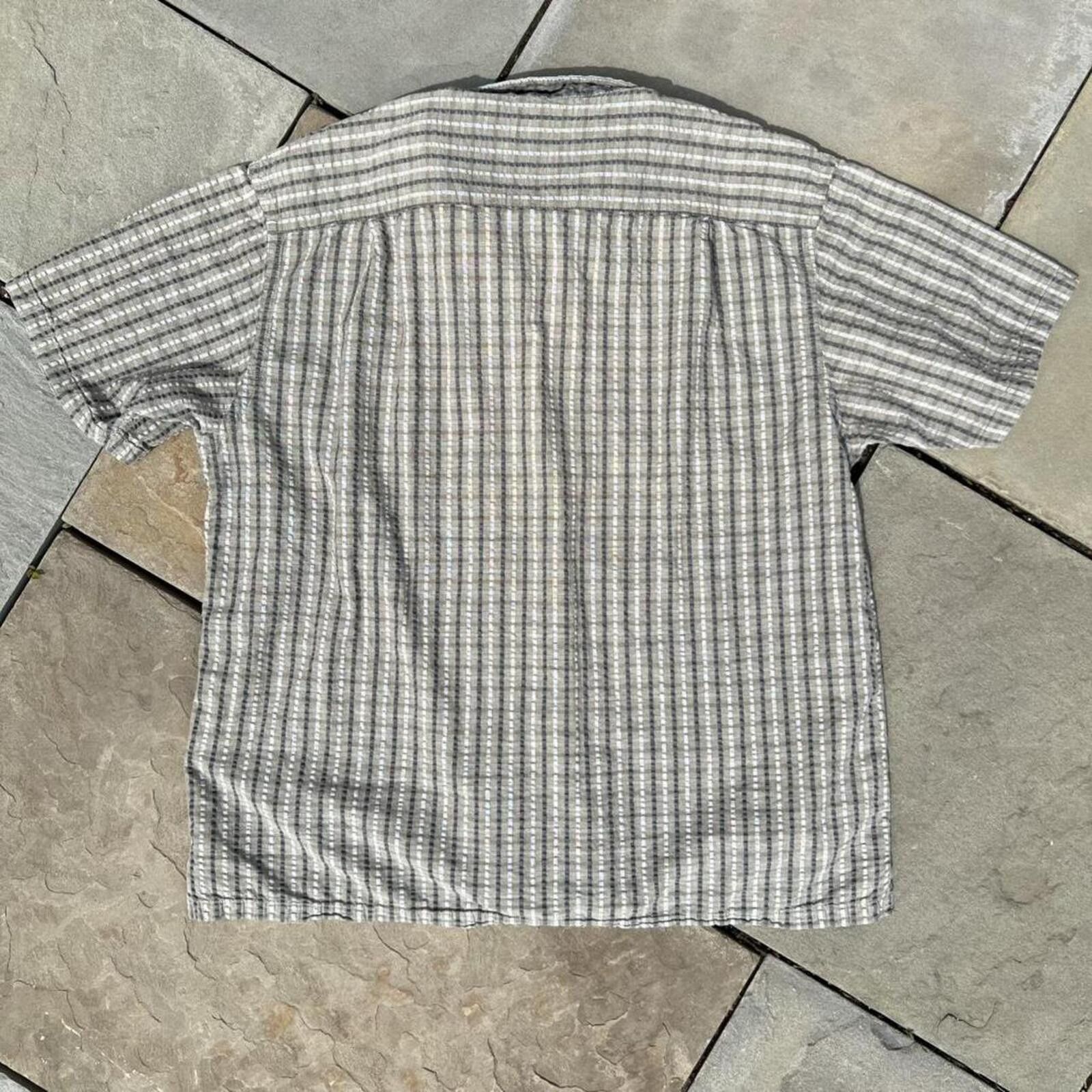 Van Heusen Y2K Olive Green Vertical Stripe Button Down Shirt Size US XL / EU 56 / 4 - 4 Thumbnail