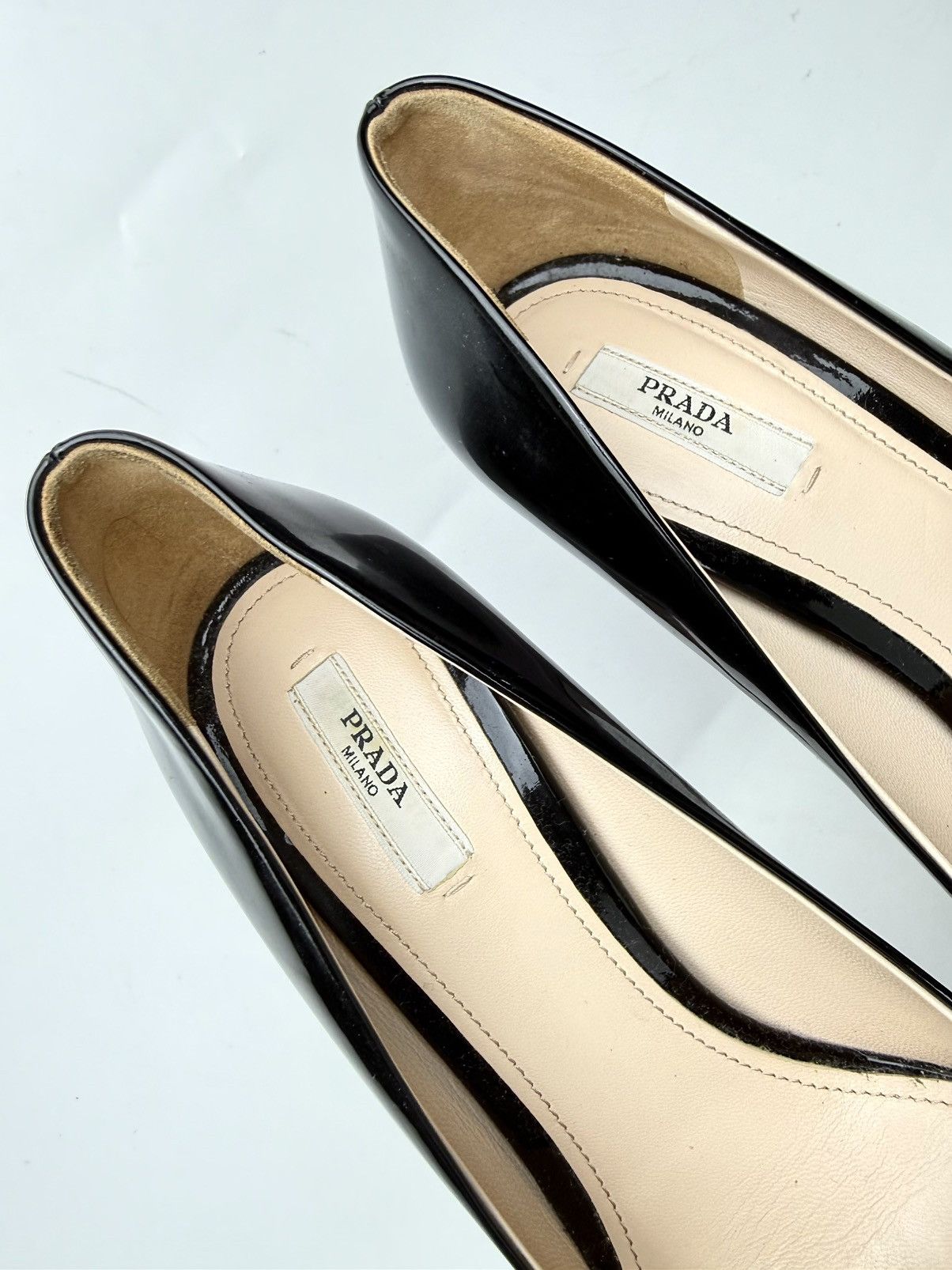 Prada PRADA Black Patent Leather Pumps (with Original Box) Size US 8.5 / IT 38.5 - 6 Thumbnail