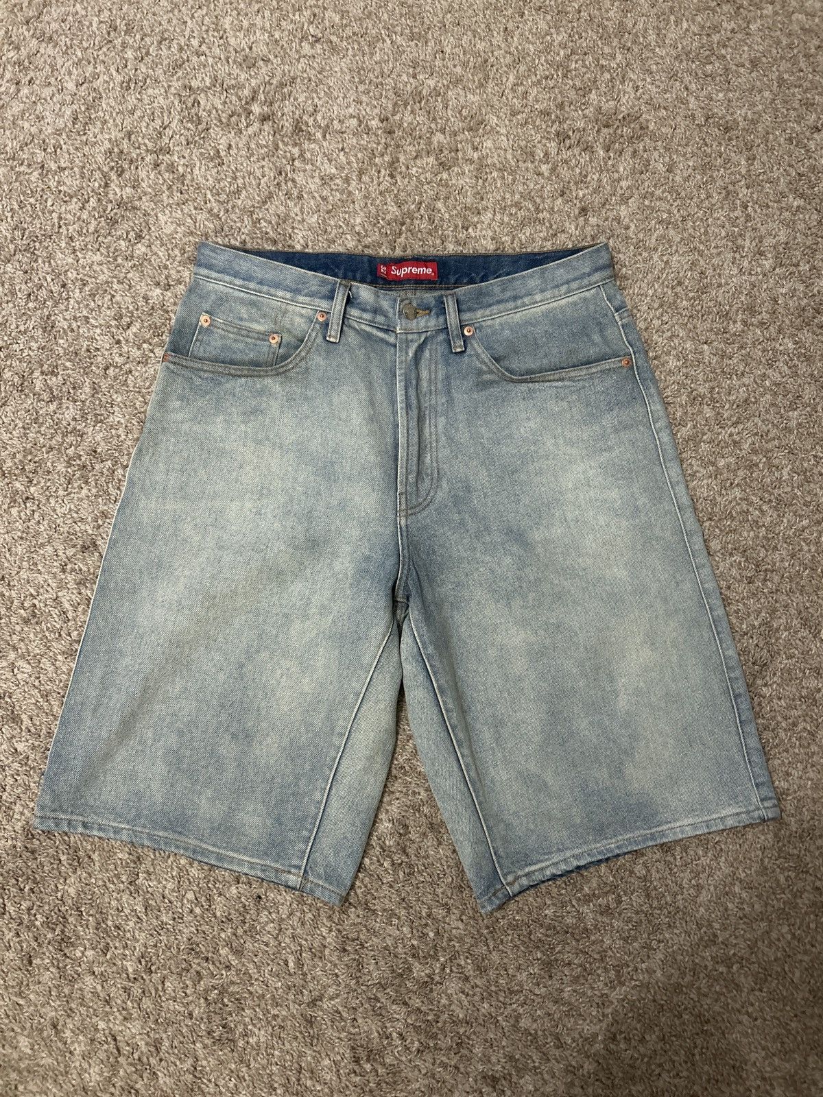 Supreme Baggy Jean Dirty Indigo 32 Buy Supreme Baggy Denim Short