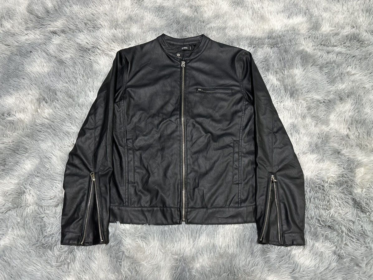 Japanese Brand 🔥Sick Y2K Spinns Faux Leather Biker Jacket Goth Punk Size US M / EU 48-50 / 2 - 1 Thumbnail