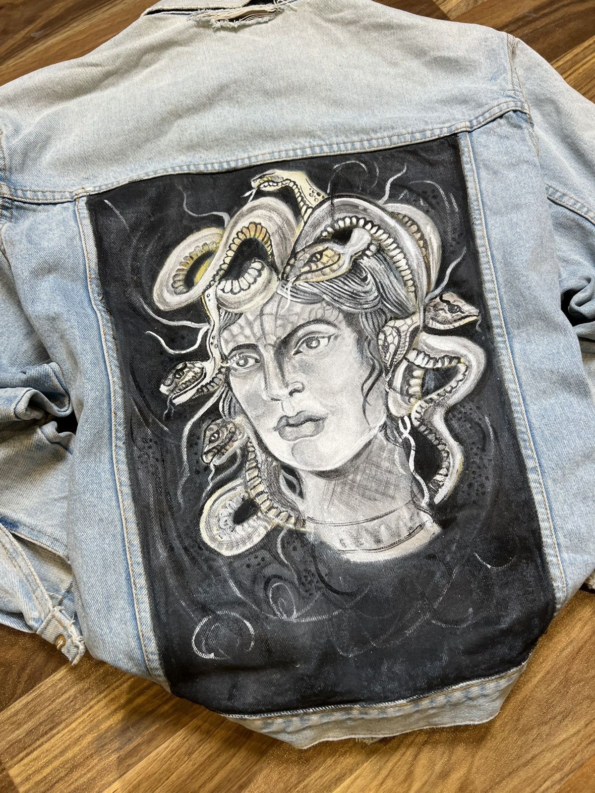 Other Crazy hand made medusa printed denim jacket Size US M / EU 48-50 / 2 - 8 Thumbnail