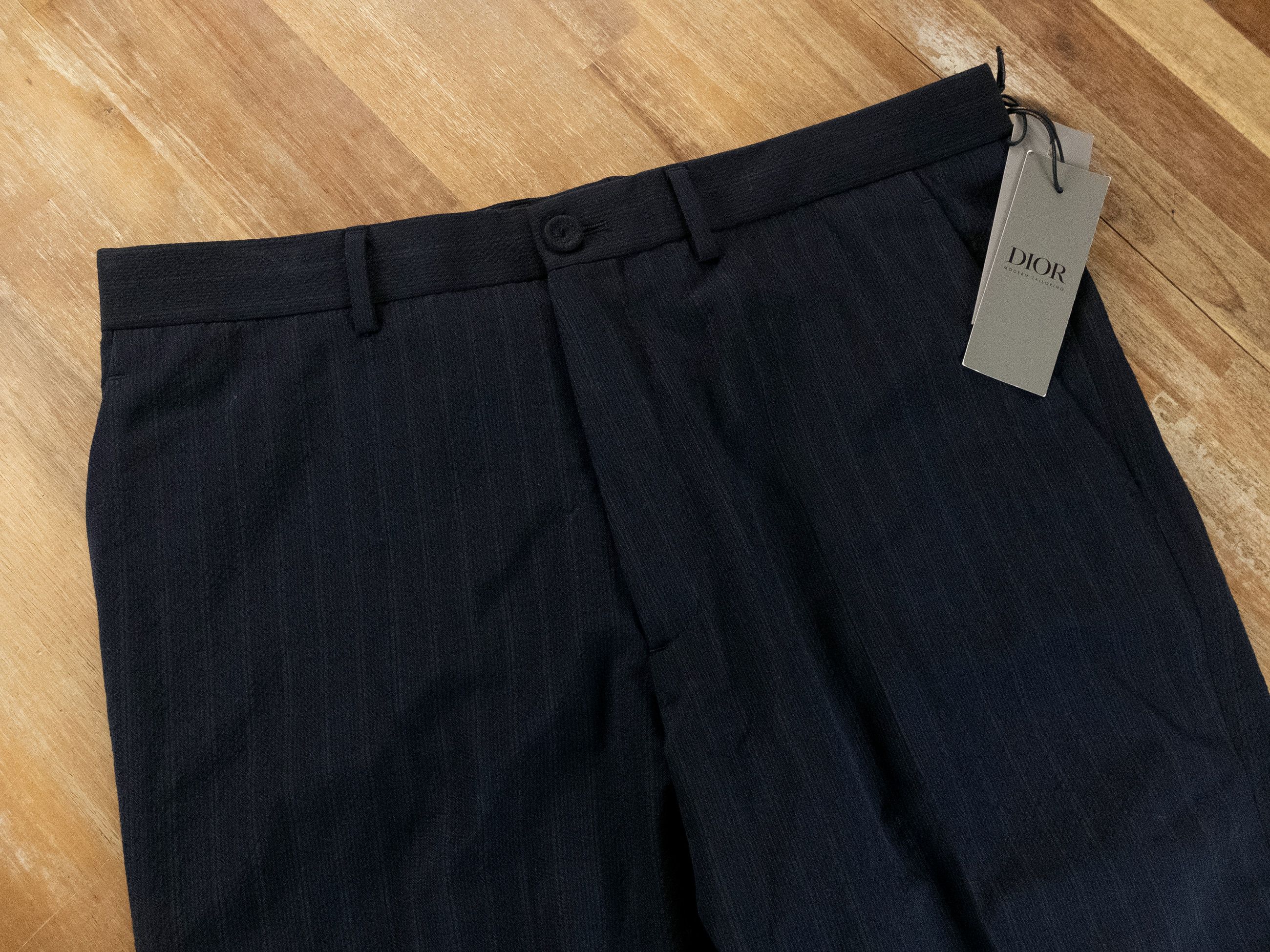 Dior DIOR navy blue striped wool dress pants trousers 32 / 48 Size US 32 / EU 48 - 2 Thumbnail