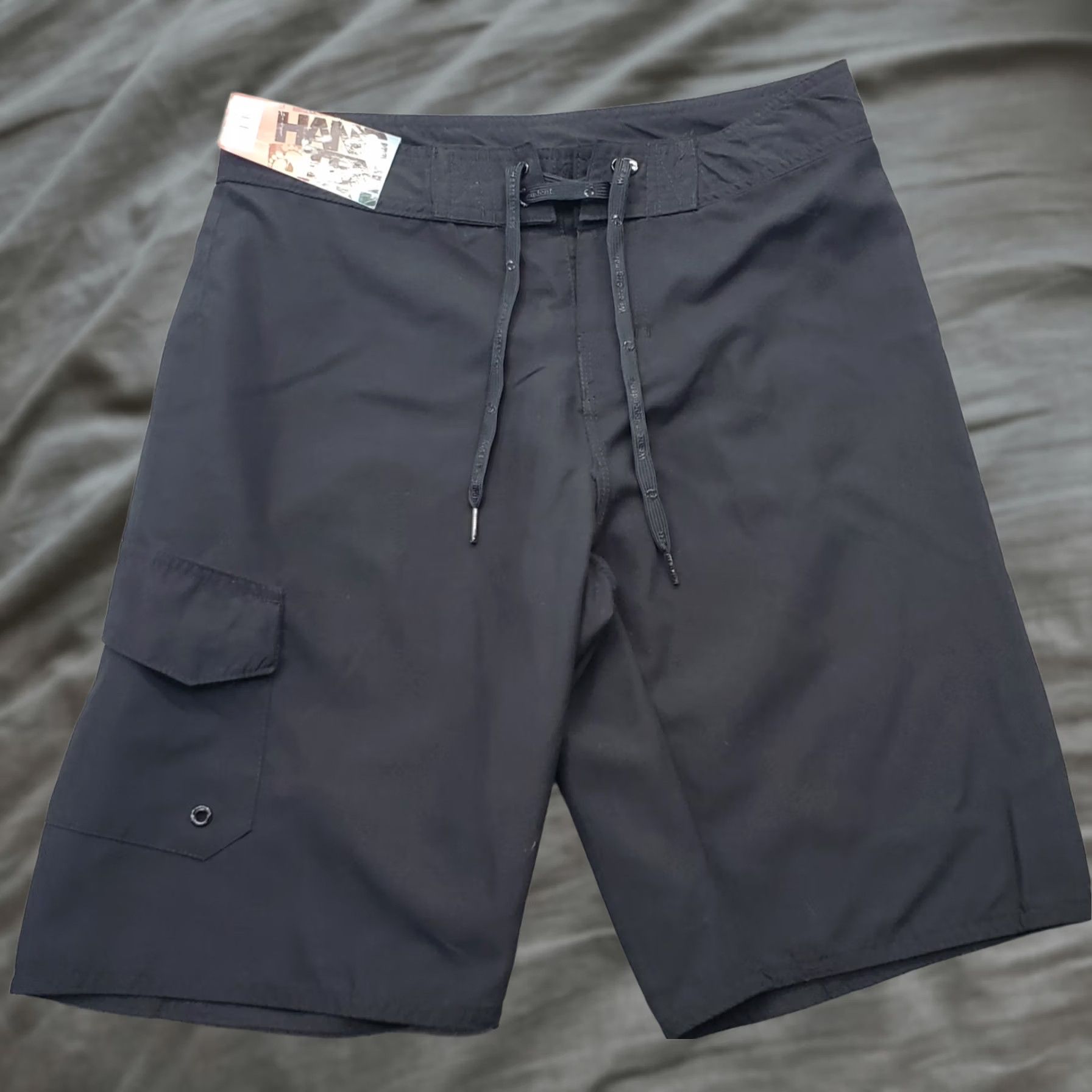 Hang Ten Hang Ten Mens Board Shorts 28 Black Flat Front Swimwear Beach Drawstring Waist Mens Size 28 Black Board Shorts Men Size US 28 / EU 44 - 1 Thumbnail