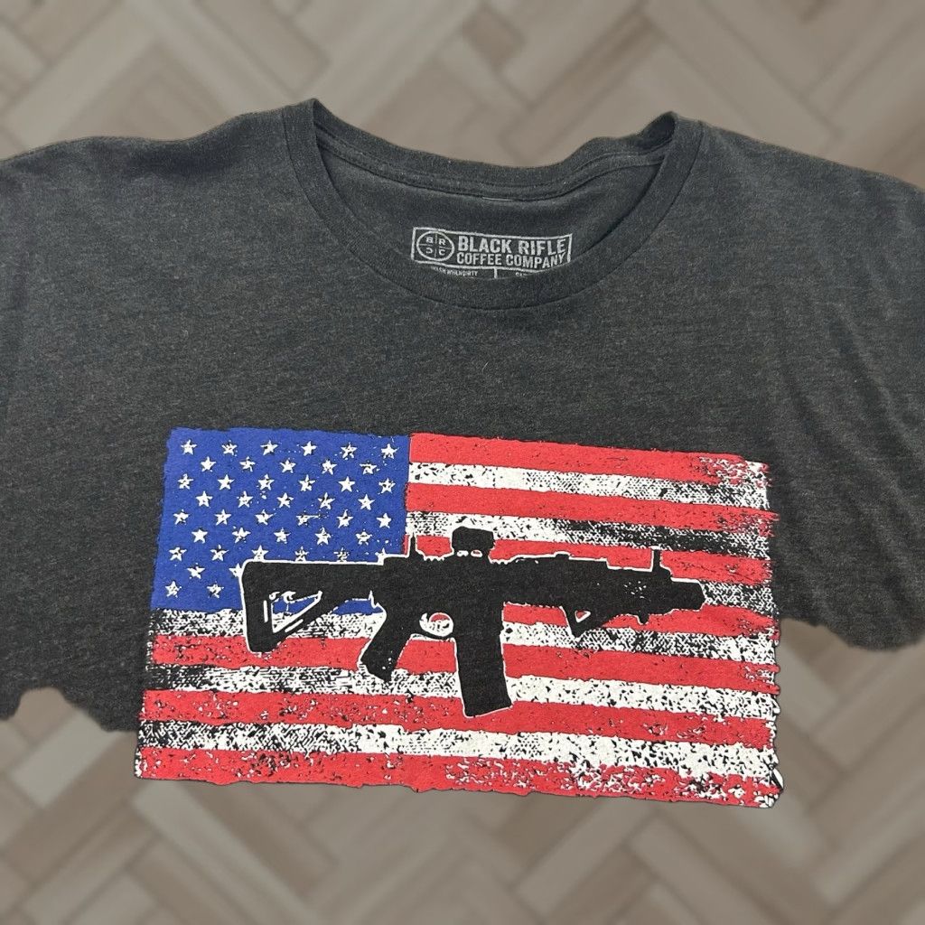 Vintage Black Rifle Coffee Co Short Sleeve Flag T Shirt Men XL Gray Size US XL / EU 56 / 4 - 1 Thumbnail