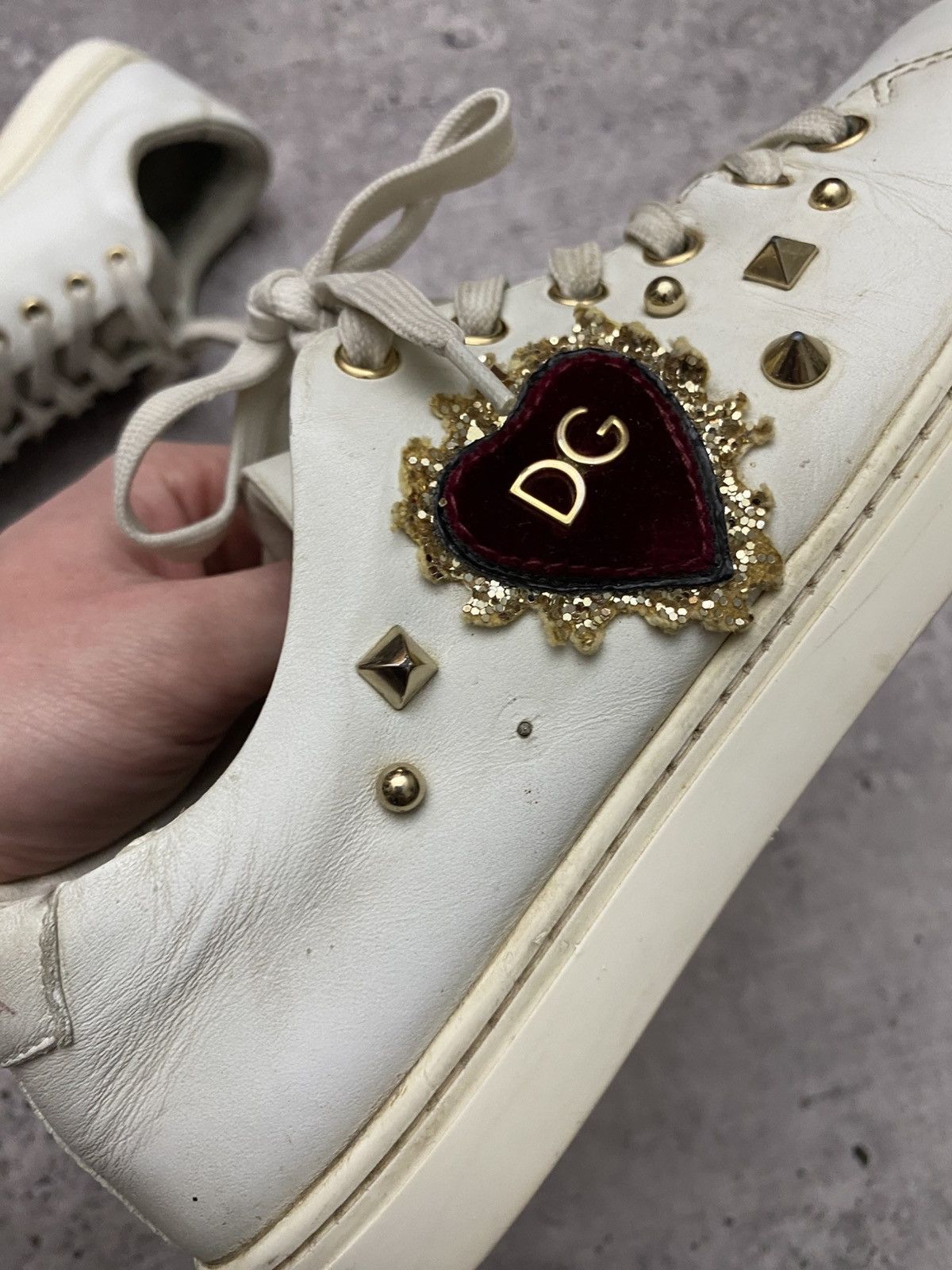 Dolce & Gabbana 🔥Dolce & Gabbana hear leather sneakers Size US 8 / IT 38 - 15 Thumbnail