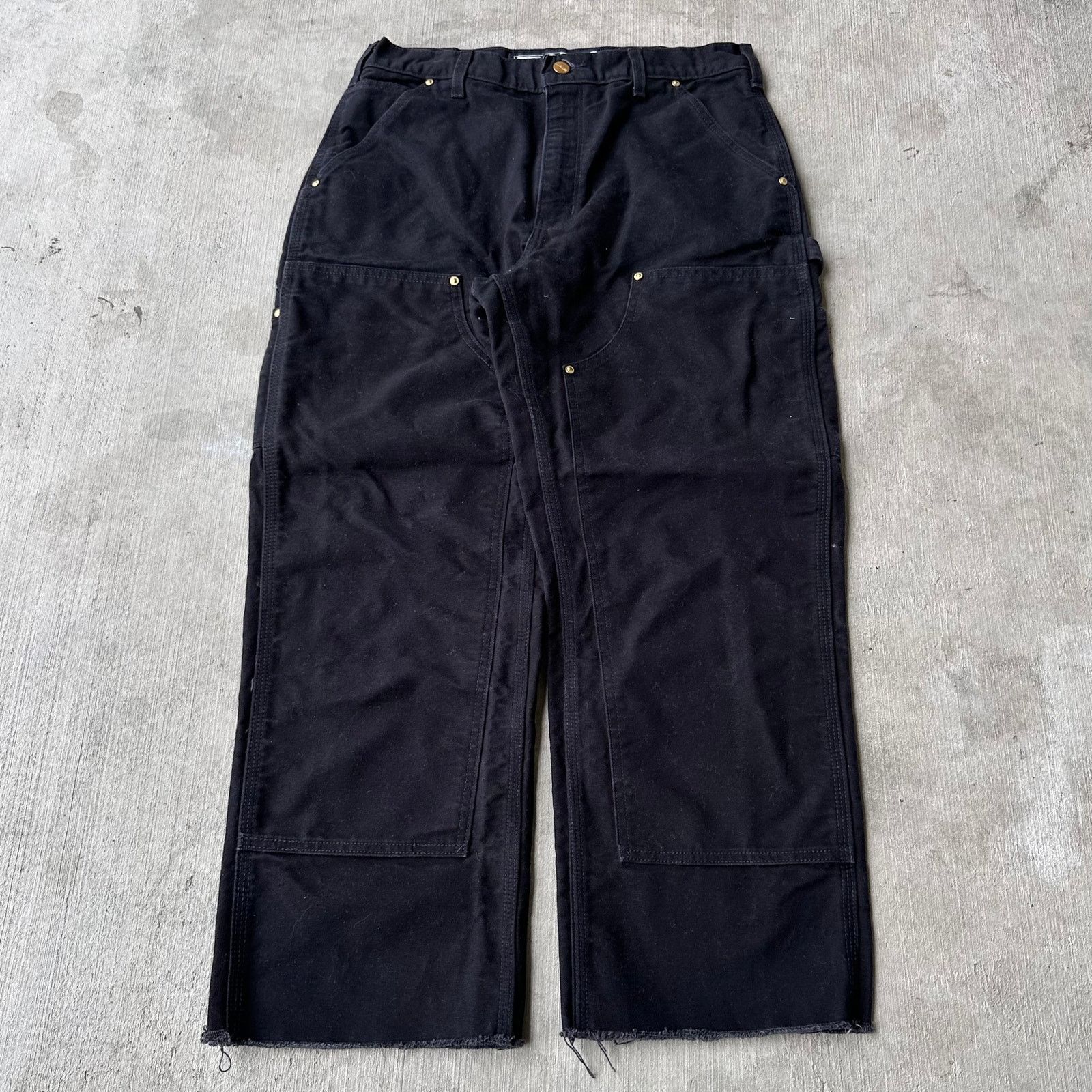 Vintage Y2K Carhartt black double knee work carpenter pants