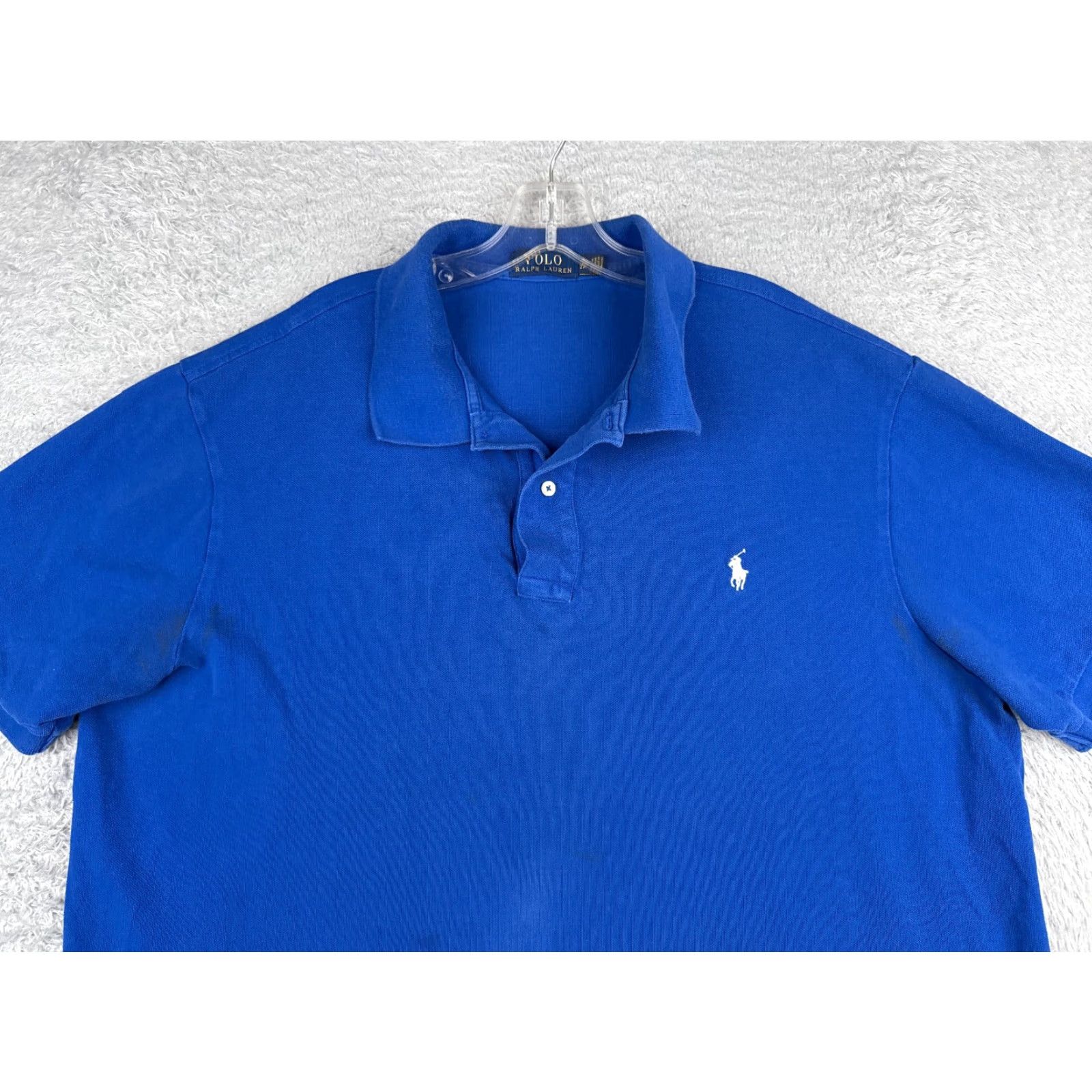Ralph Lauren VINTAGE Polo Ralph Lauren Shirt Adult 2XL Blue 100% Cotton Short Sleeve Polo Mens 2XL Size US XXL / EU 58 / 5 - 4 Thumbnail