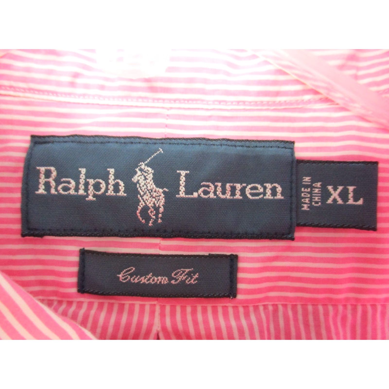 Ralph Lauren Ralph Lauren Custom Fit Shirt XL Men's Button-Down Salmon White Stripe Shirt Size US XL / EU 56 / 4 - 3 Thumbnail