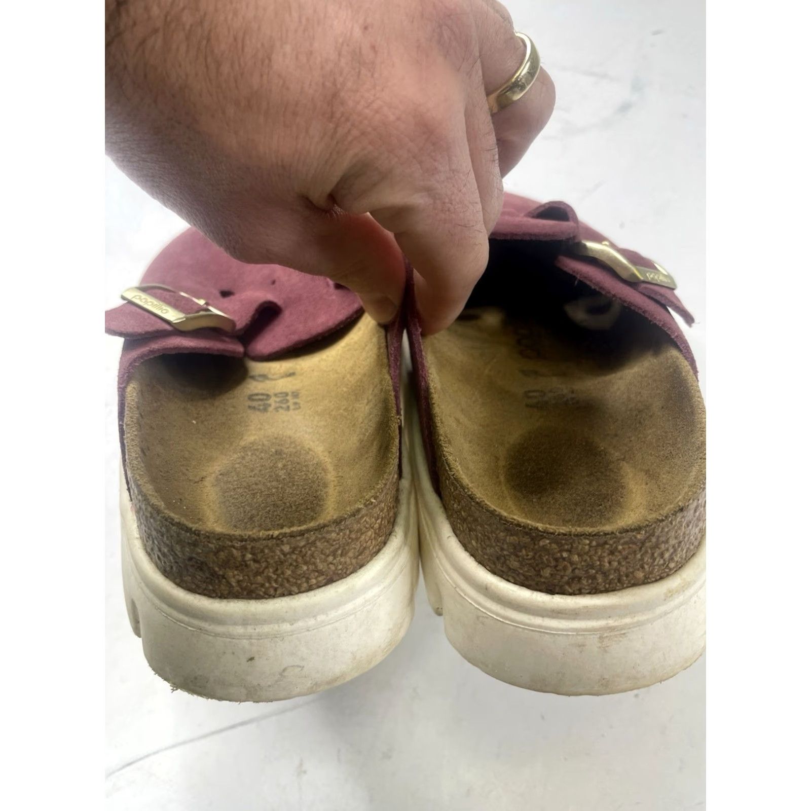 Birkenstock Birkenstock Boston Slip-On Sandals Suede Leather Leather Birkenstock Berry 40 US9 Womens Unisex Adults Size US 9 / IT 39 - 5 Thumbnail