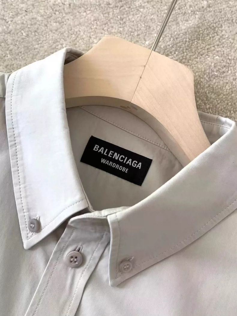 Balenciaga Balenciaga size 38 Waterfall Embroidered Logo Shirt 2504-N Size US M / EU 48-50 / 2 - 8 Thumbnail