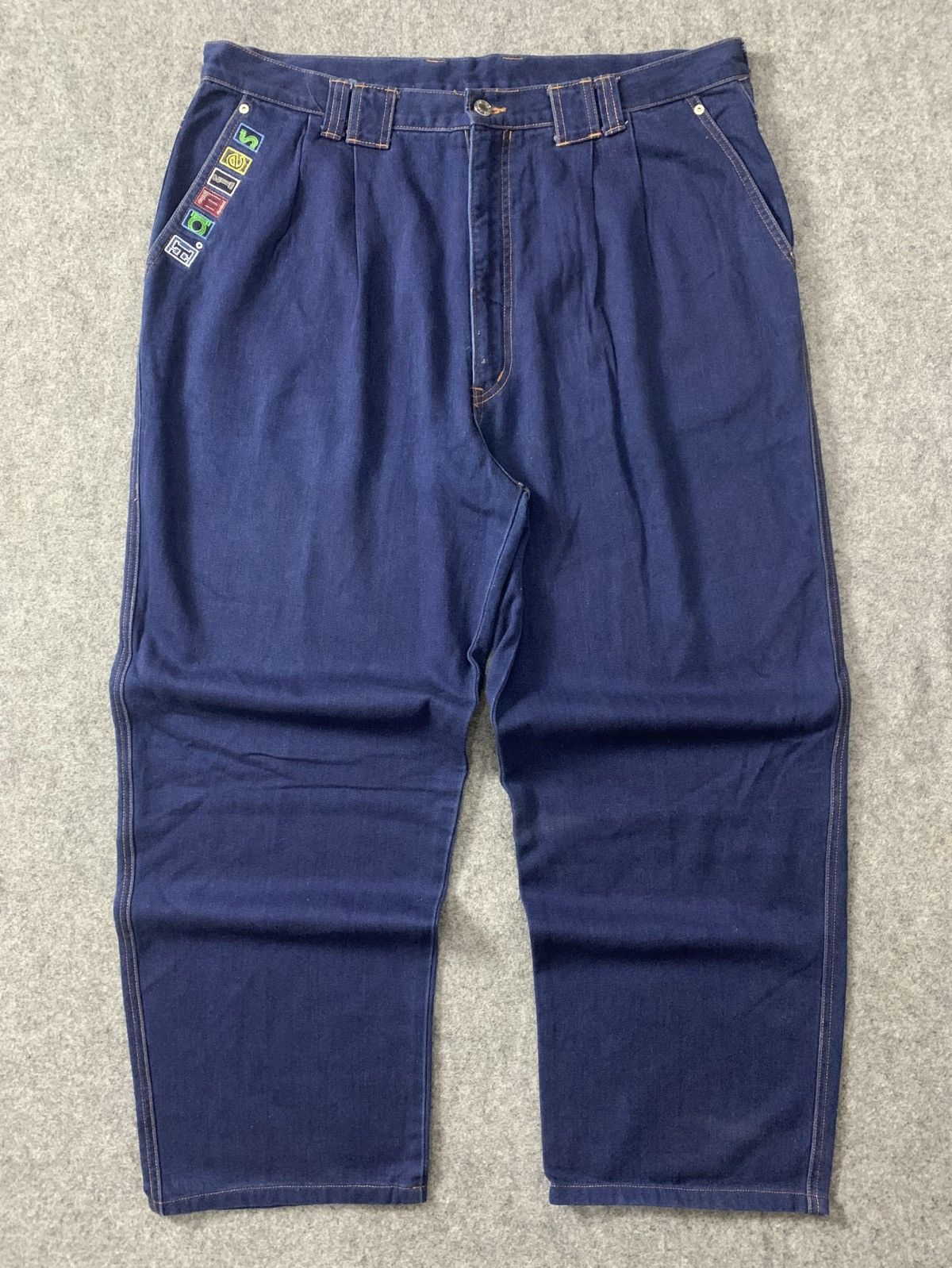 Hardy Amies Rare Dark Blue 'Hardy Amies Sport' Y2K Baggy Fit Longpants Size US 34 / EU 50 - 1 Thumbnail