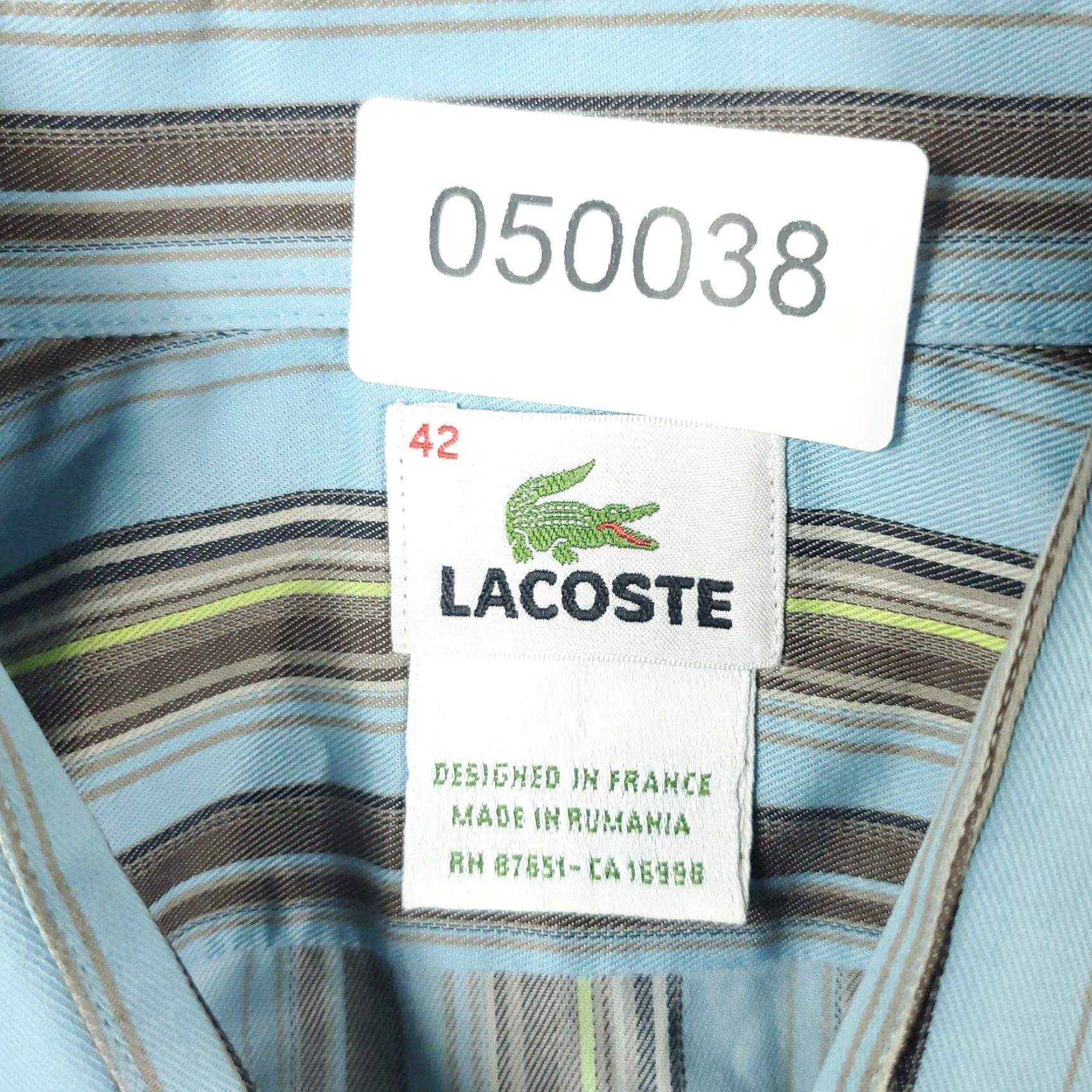 Lacoste Lacoste Button-Up Shirt Mens Size 42 Blue Striped Long Sleeve Casual Size US XL / EU 56 / 4 - 7 Thumbnail
