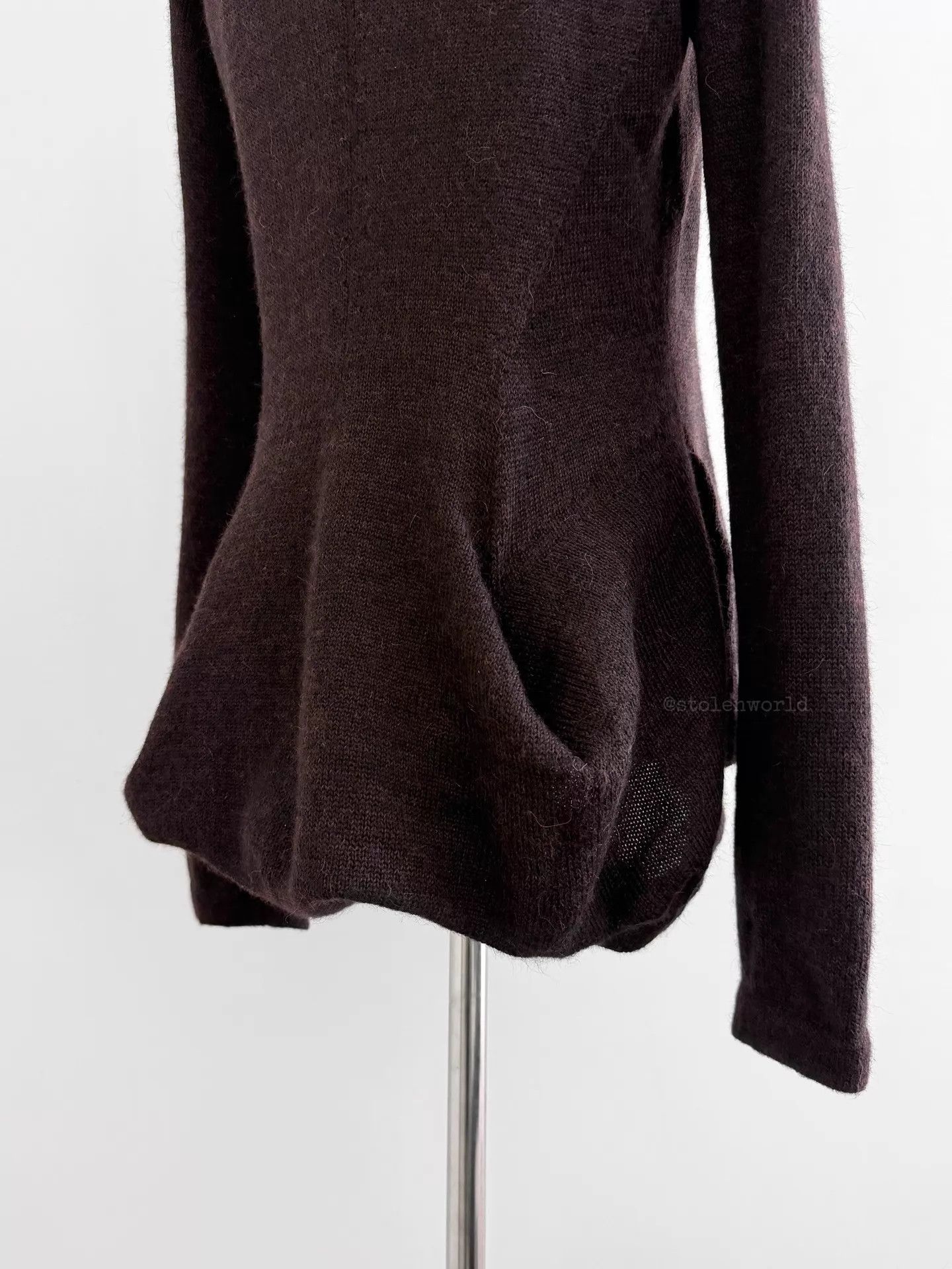 Y's Y's Transformed Wool Cardigan Deep Cocoa Purple-Red Tone Size L / US 10 / IT 46 - 5 Thumbnail