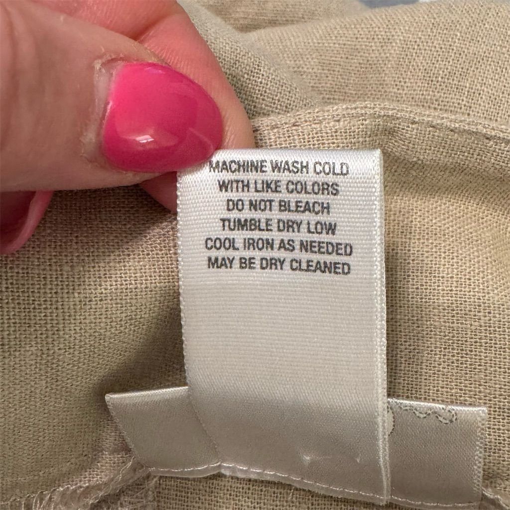Other Dressbarn Women's Beige Midi Linen Flare Skirt with Woven B Size 34" / US 12 / IT 48 - 5 Thumbnail
