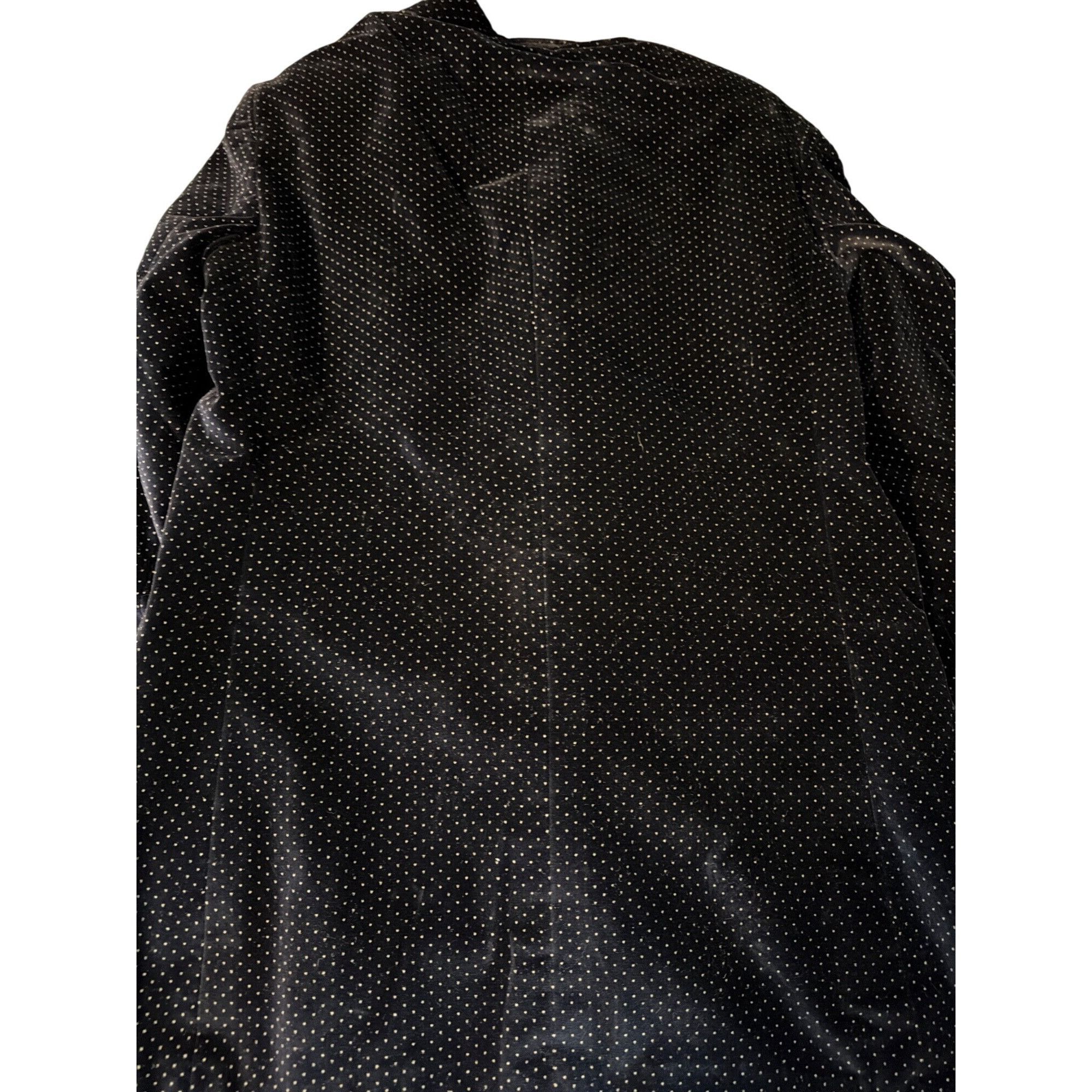 Other Vtg Navy Velvet Double-Breasted Polka Dot Jacket Silver Mono Size 36R - 9 Thumbnail