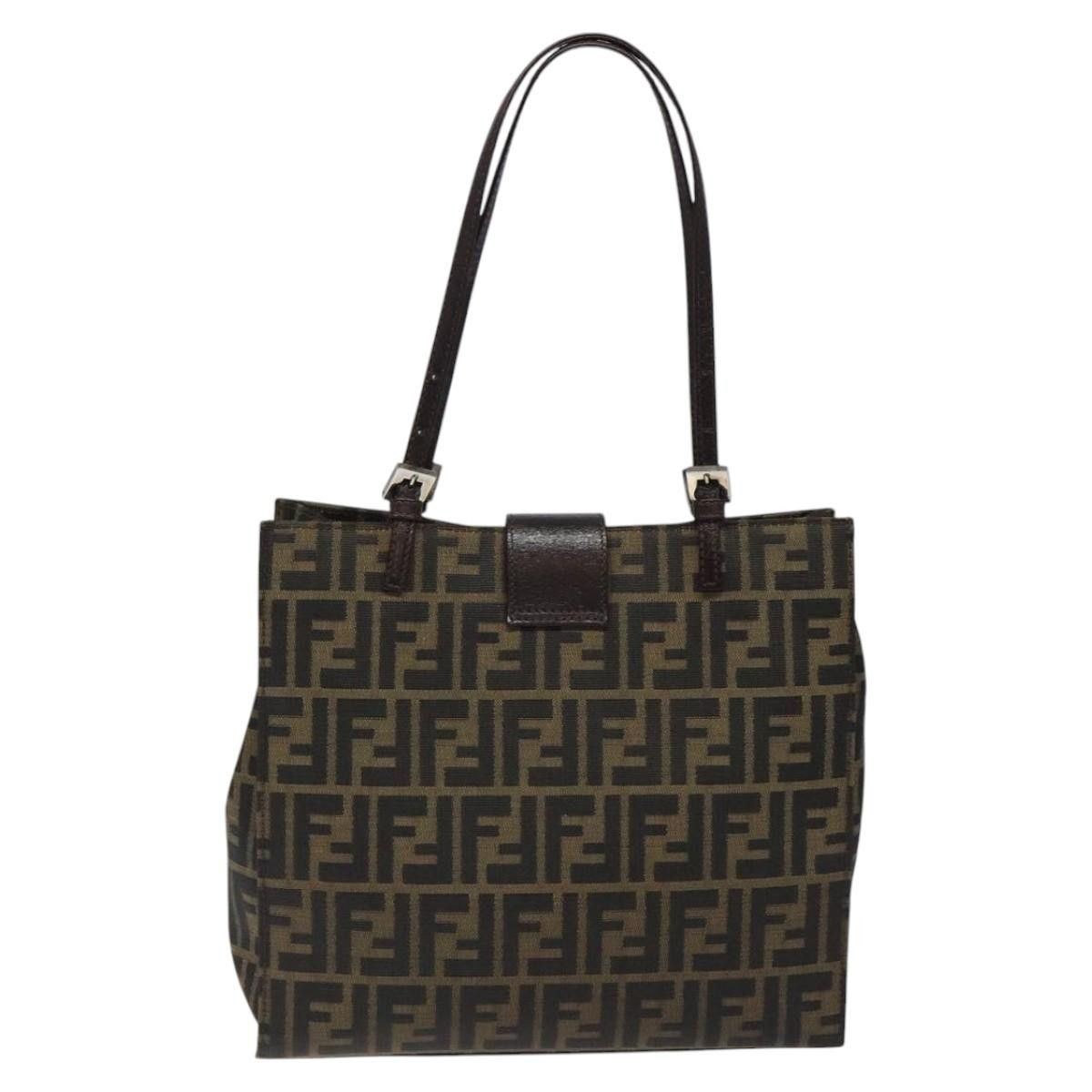 Fendi FENDI Zucca Canvas Mamma Baguette Tote Bag Black Brown Size ONE SIZE - 3 Thumbnail