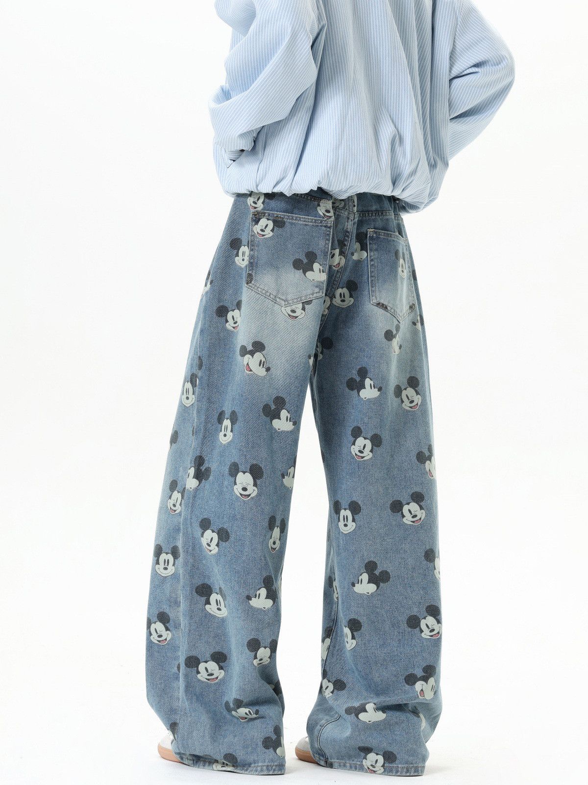 Jean Men's American Retro Loose-fitting Cartoon Print Jeans Size US 32 / EU 48 - 5 Thumbnail