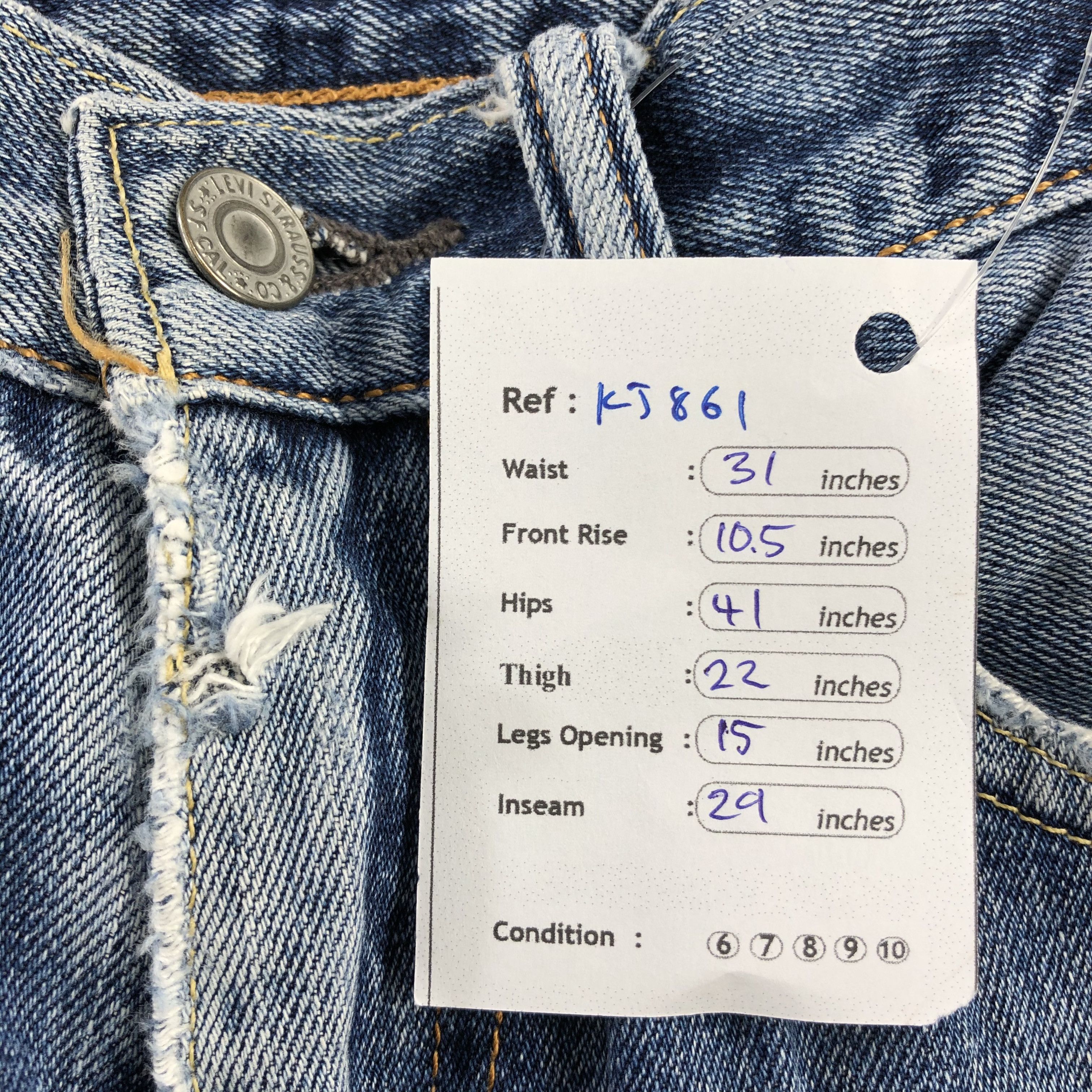Levi's Vintage Levi's 505 Jeans Faded Blue Denim KJ861 Size US 29 - 15 Thumbnail