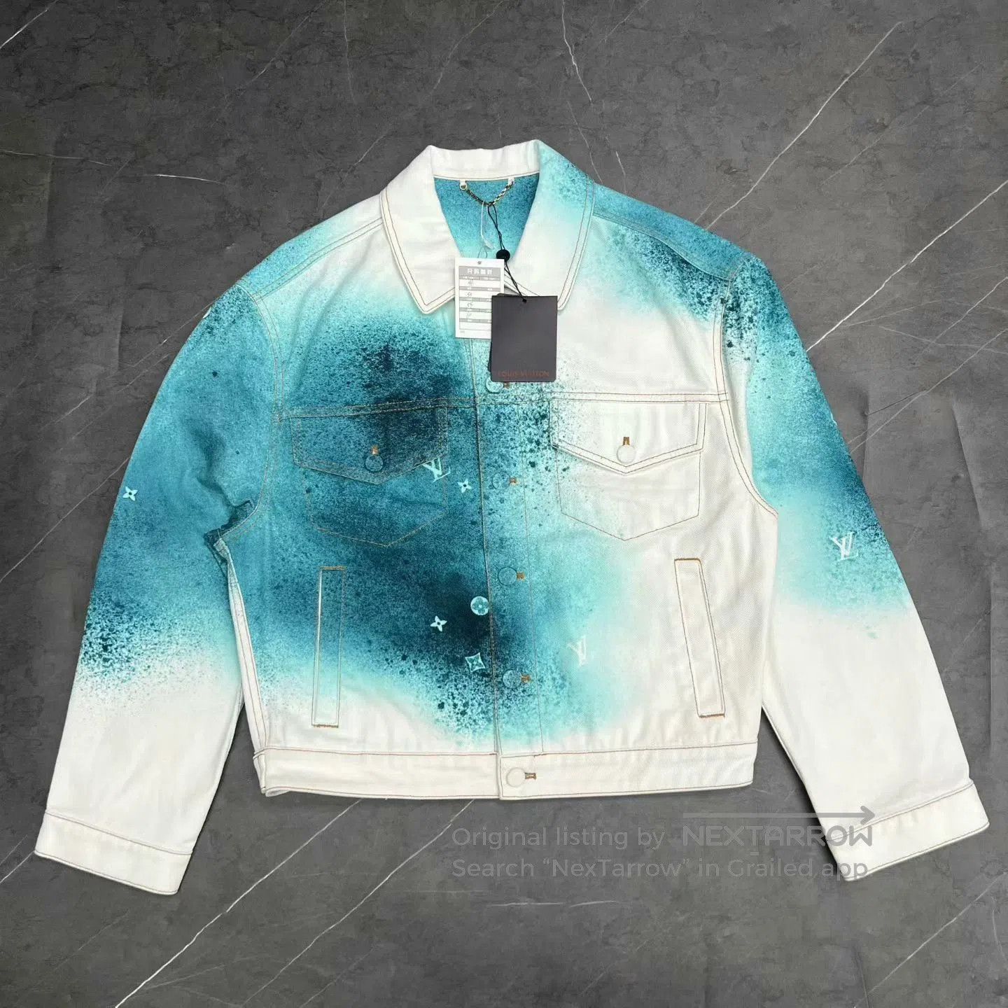 Louis Vuitton louis vuitton denim jacket with artistic dye. Size US M / EU 48-50 / 2 - 1 Thumbnail