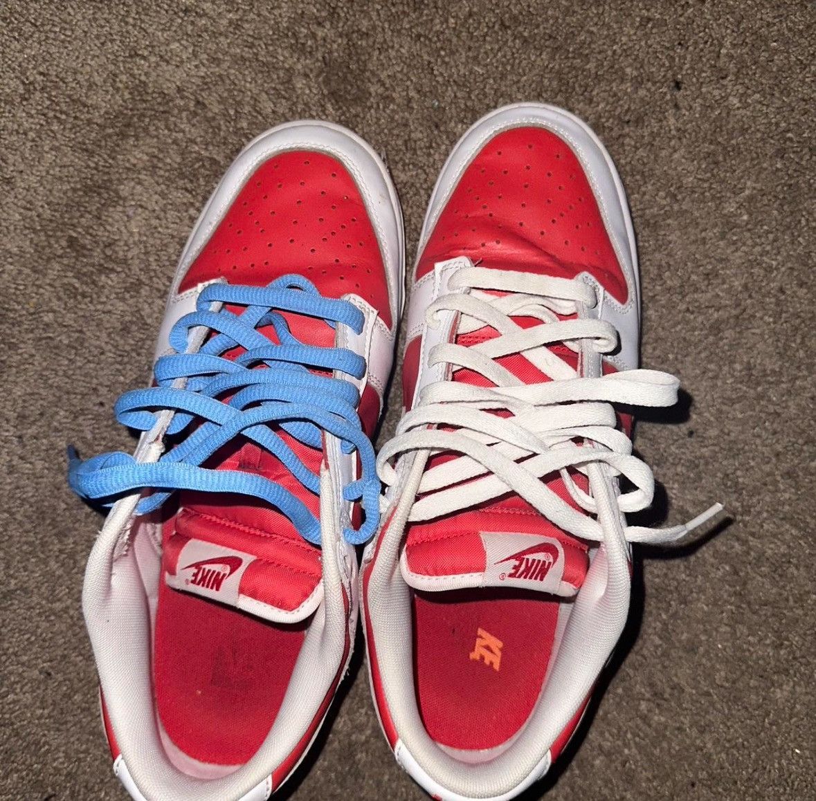 Nike Red & White Dunk Size US 11 / EU 44 - 5 Thumbnail