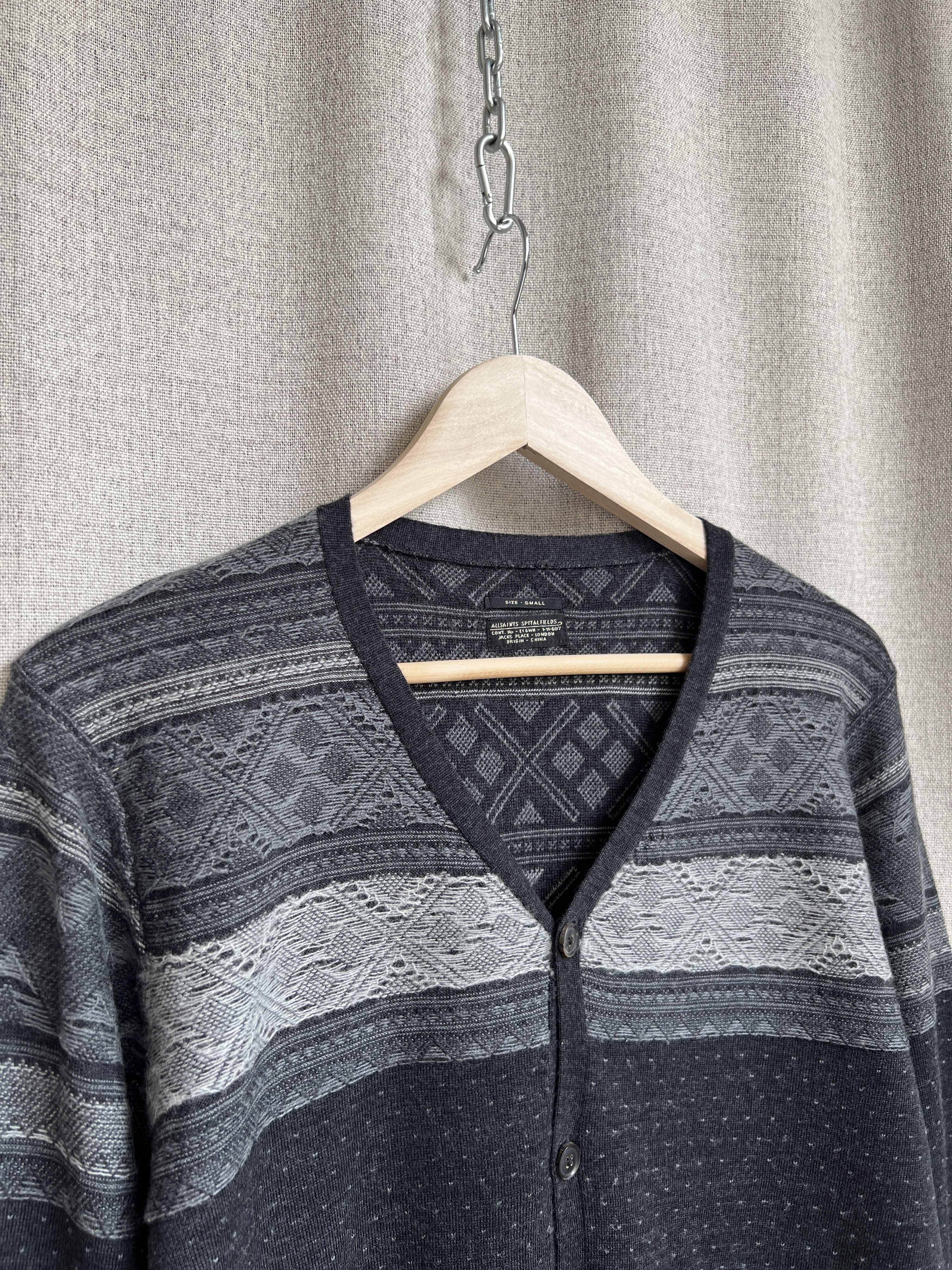 Allsaints Allsaints Yorvik Cable Knitted Wool Cardigan Sweater Size US S / EU 44-46 / 1 - 6 Thumbnail