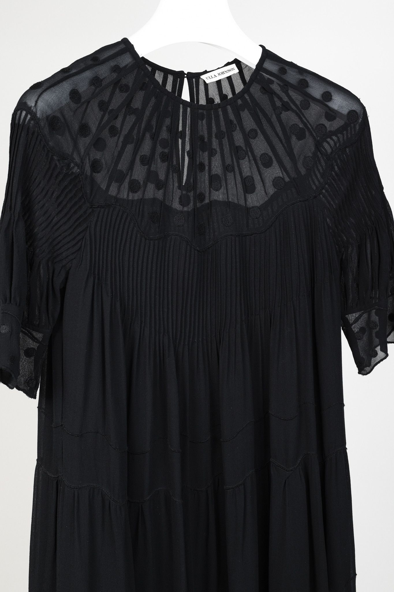 Ulla Johnson Ulla Johnson Evangeline Polka-Dot-Yoke Pleated Mini Dress Size S / US 4 / IT 40 - 3 Thumbnail