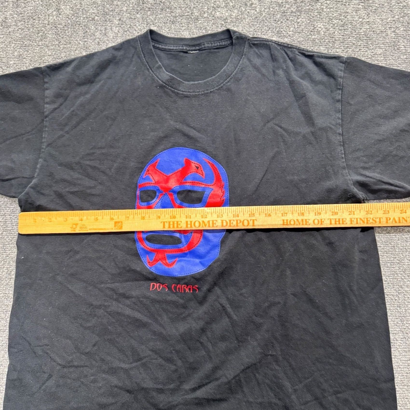 The Unbranded Brand Dos Caras T-Shirt Men's Medium Wrestling Embroidered Cotton Multi-Colored Black Mens M Size US M / EU 48-50 / 2 - 5 Thumbnail