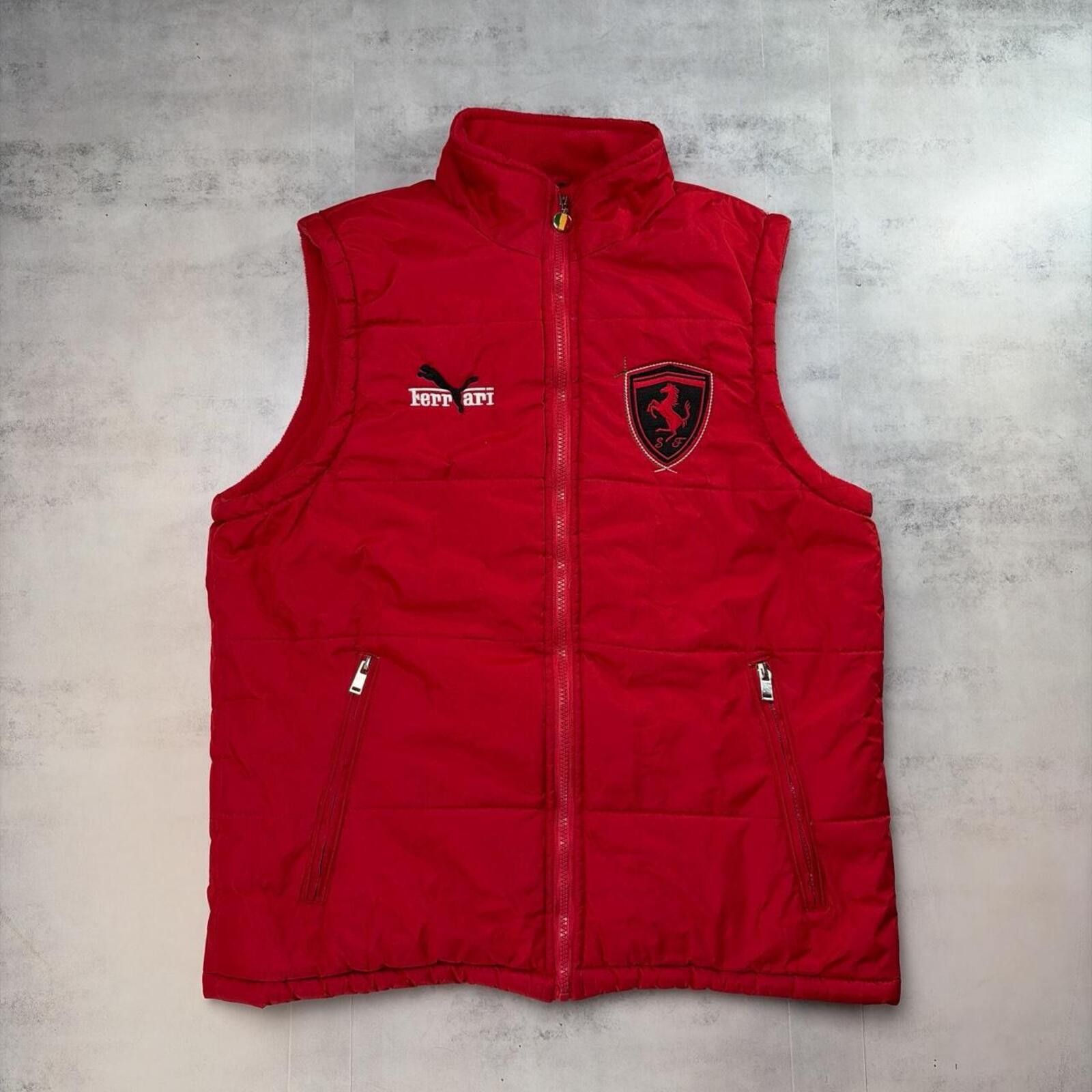 Ferrari Vintage 90’s Red Ferrari Racing Puffer Vest Size US L / EU 52-54 / 3 - 1 Thumbnail