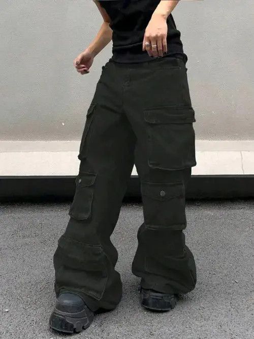 Jean Multi Pocket Oversized Baggy Cargo Jeans Size US 30 / EU 46 - 4 Thumbnail