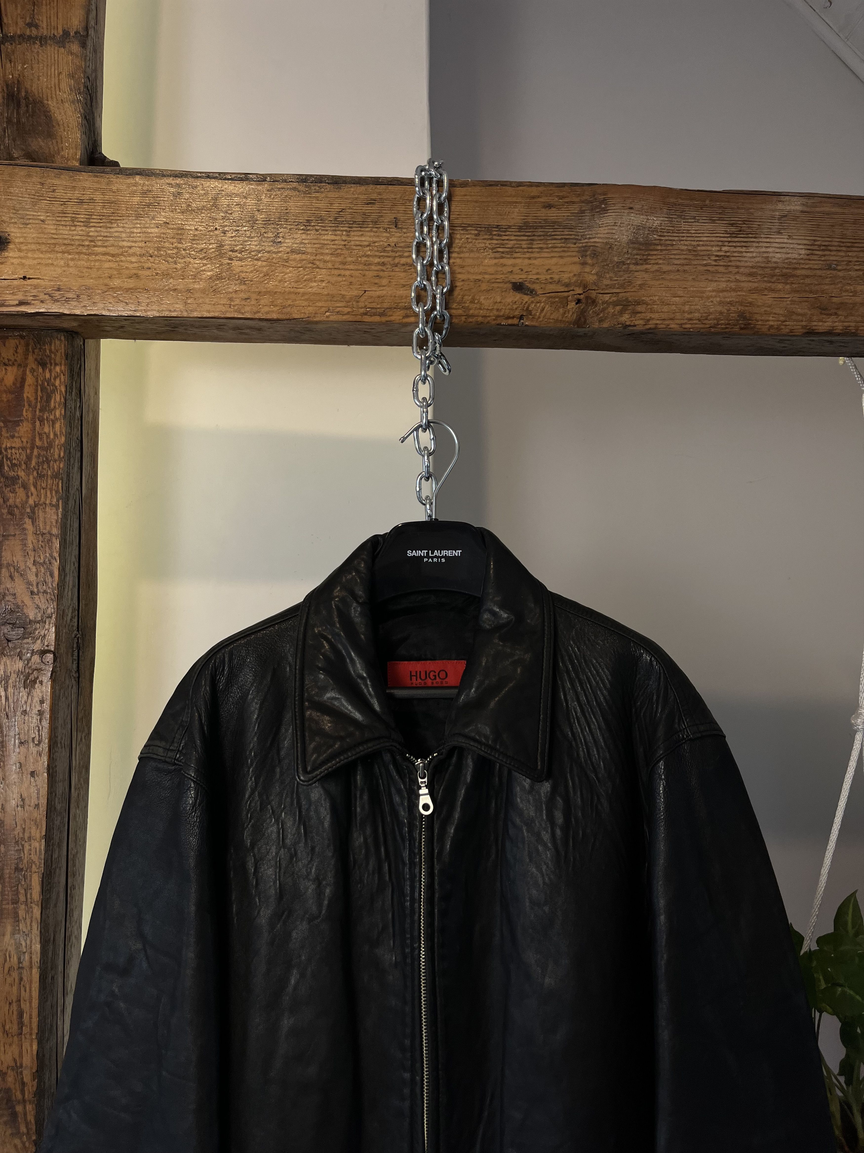 Designer × Hugo Boss × Vintage Vintage Hugo Boss Lamb Leather Jacket Size US XL / EU 56 / 4 - 5 Thumbnail