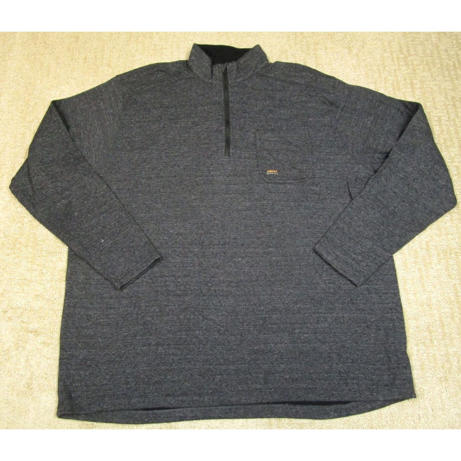 Ariat Ariat Rebar Pullover 3XLT Gray Long Sleeve Mock Neck 1/4 Zip Casual Western Outdoor Pocket Shirt Mens Size US XXL / EU 58 / 5 - 2 Thumbnail