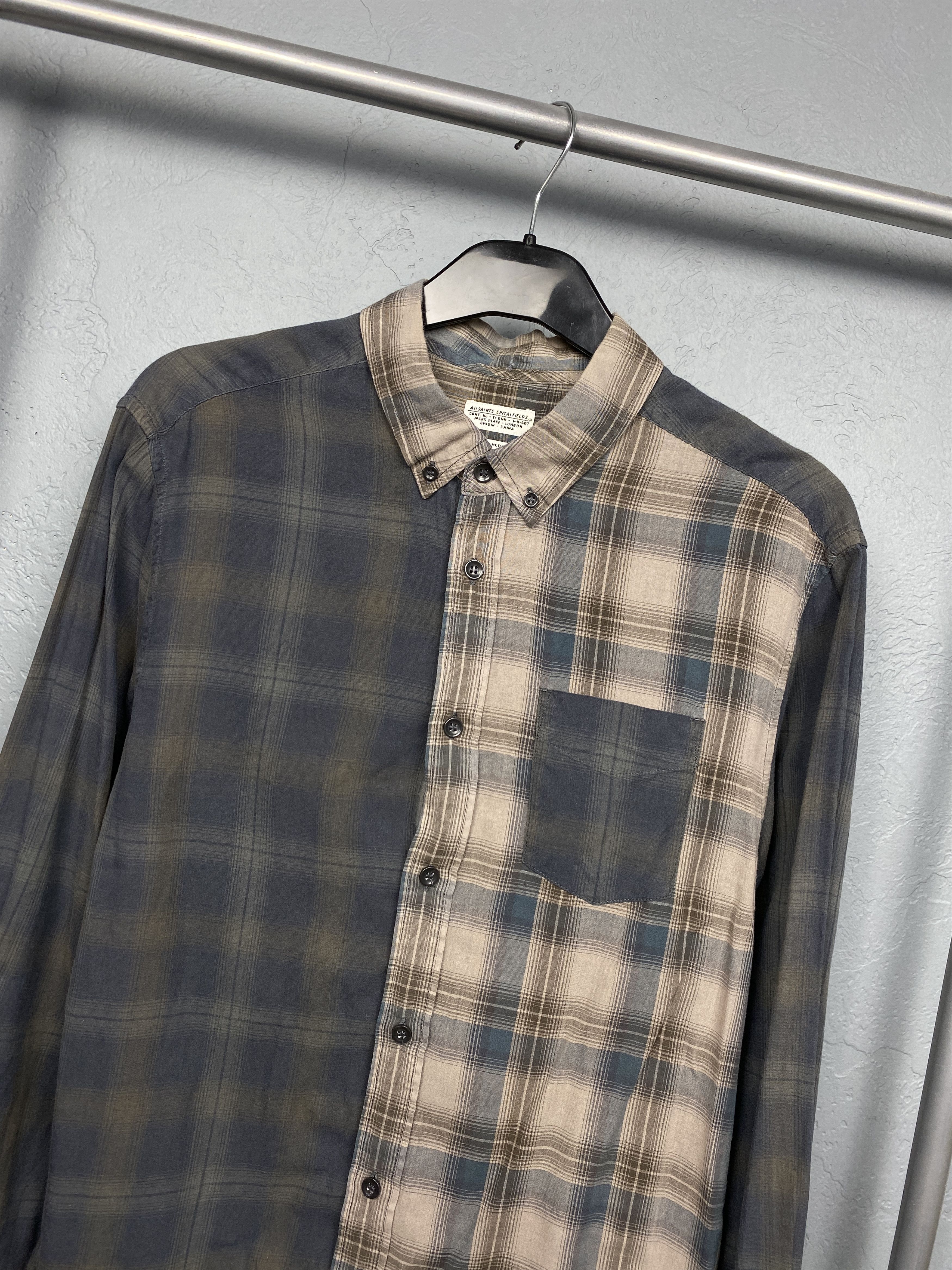 Allsaints Allsaints Vintage Mens Moreland Long Sleeve Plaid Shirt Size US M / EU 48-50 / 2 - 2 Thumbnail