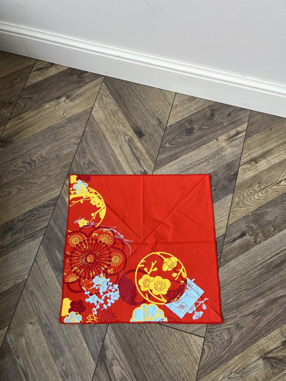 Kenzo Vintage Kenzo Jungle rare Red Floral Square Scarf Size ONE SIZE - 1 Thumbnail